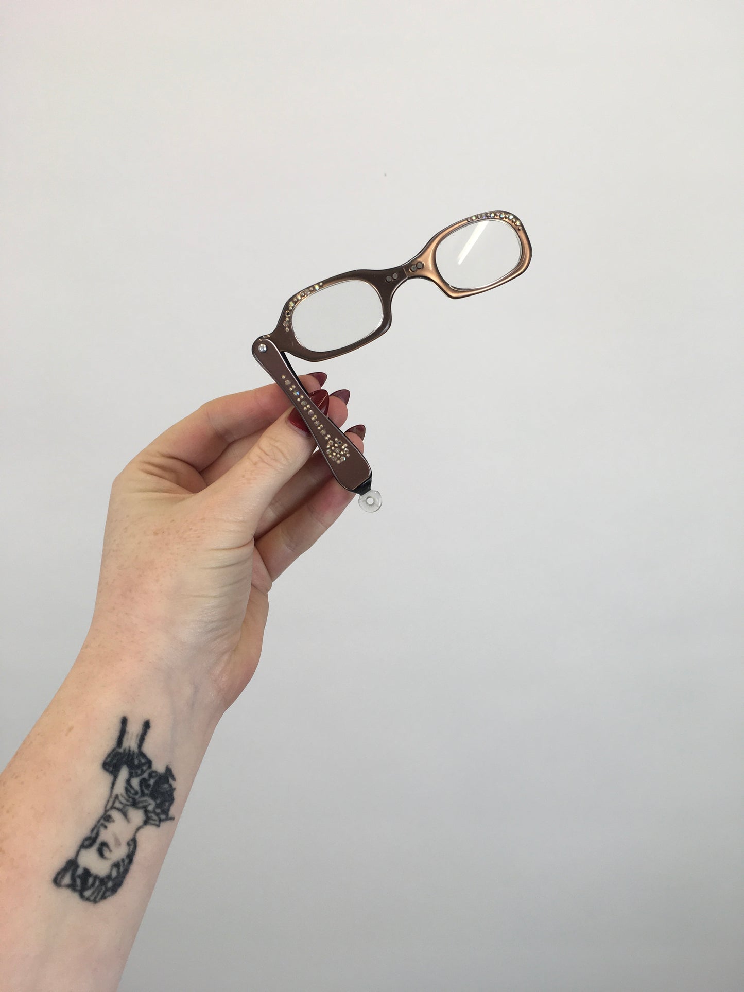 Original 1950’s Longettes - In A Mushroom Colour with Paste Embellishments