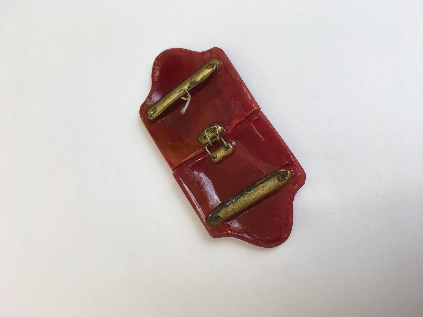 Original 1930’s Art Deco Red Glass Buckle - With Fabulous Detailing