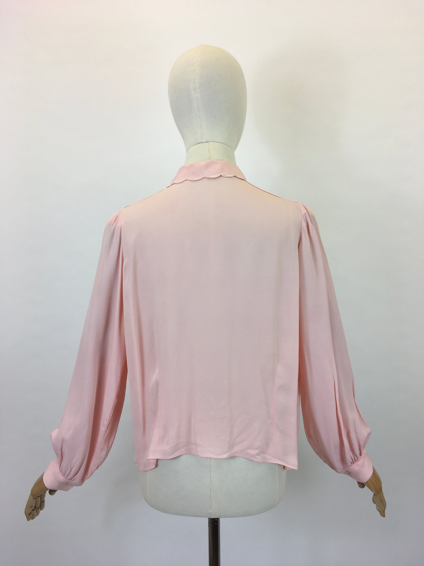 Original 1940’s Utility CC41 Crepe Blouse - In A Beautiful Soft Powder Pink