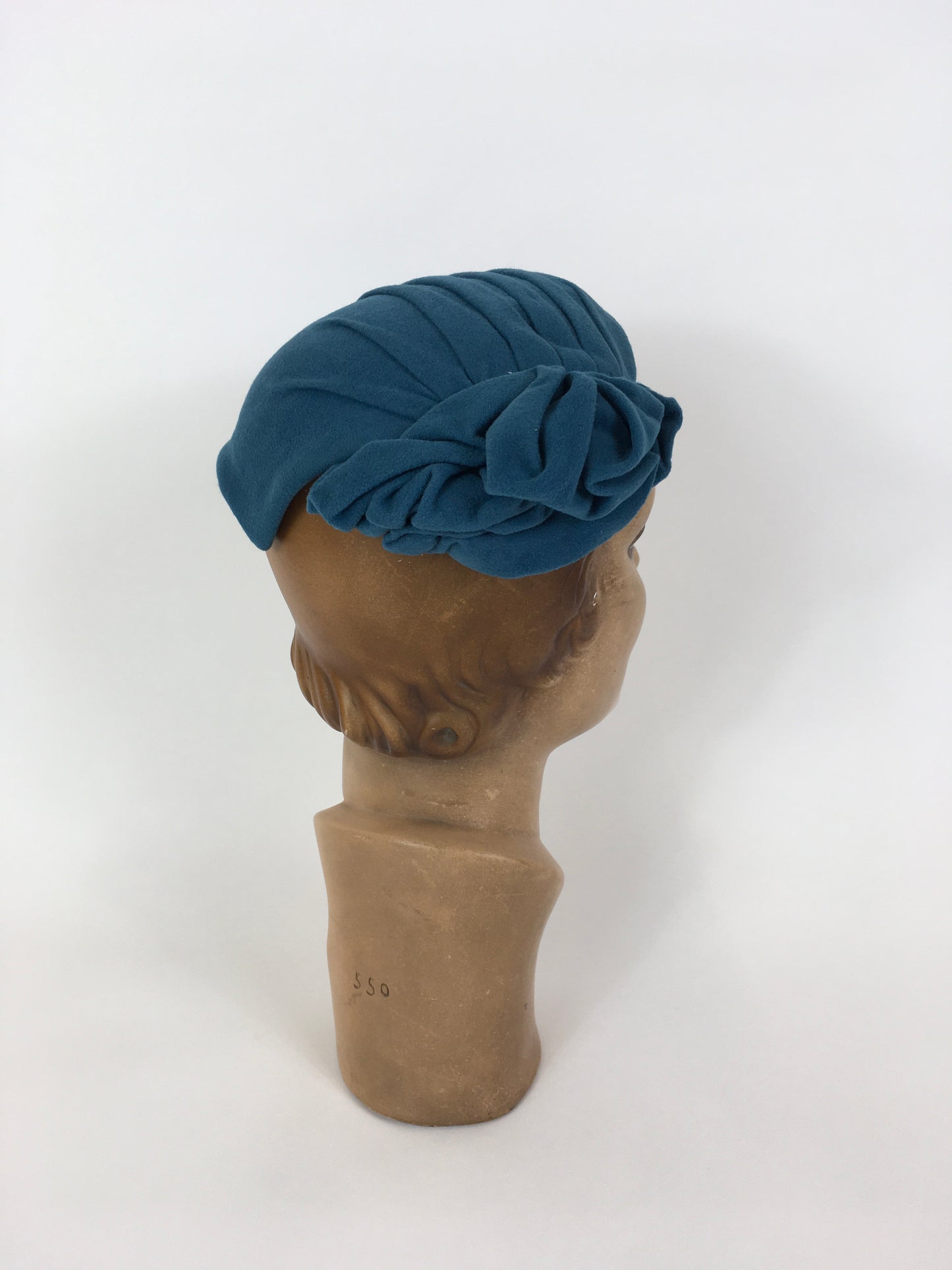 Original Late 1940’s early 1950’s Darling Structured Hat - In A Warm Teal