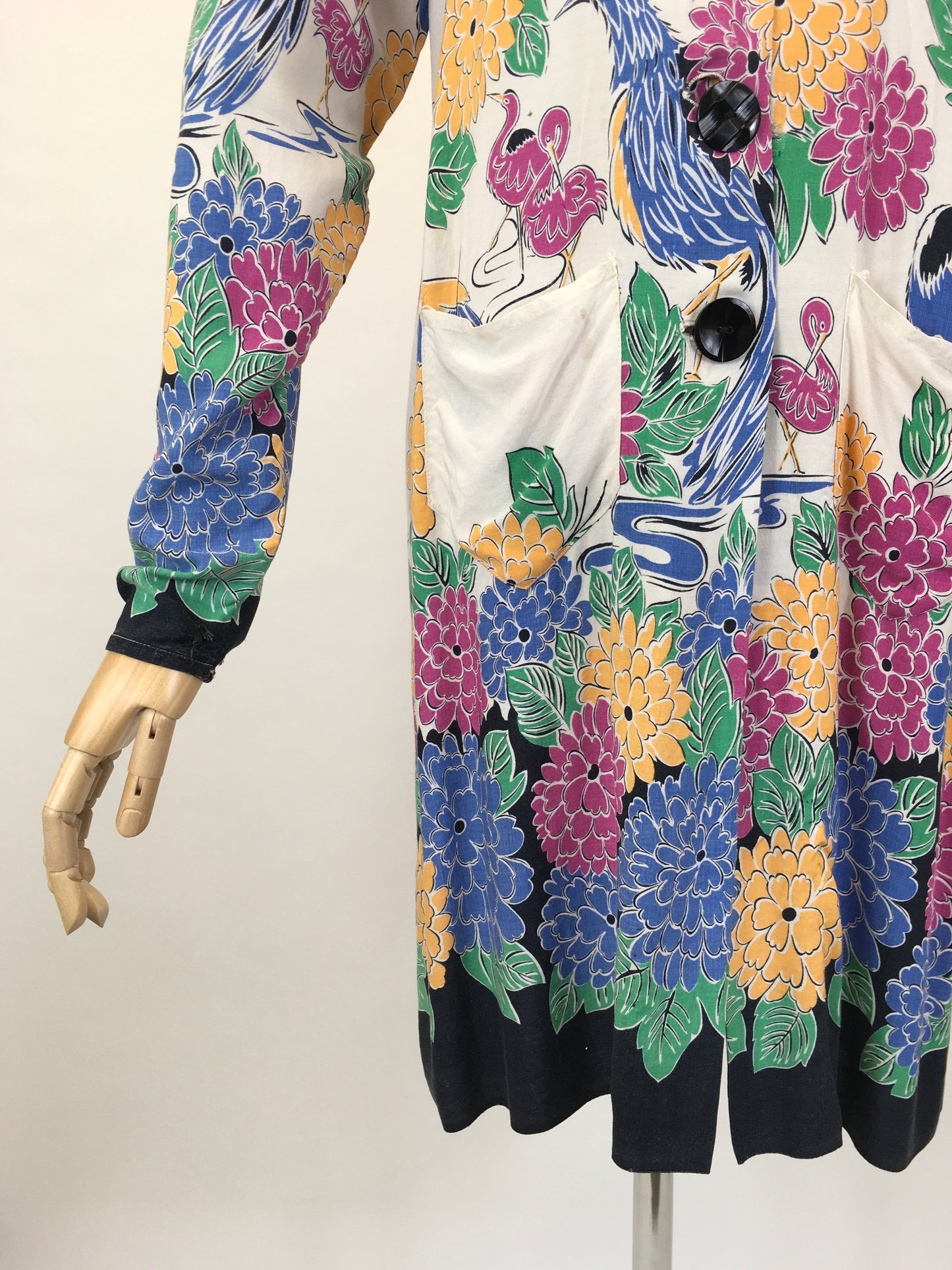 Original 1940’s SENSATIONAL Smock - With Amazing Print in Bold Bright Colours