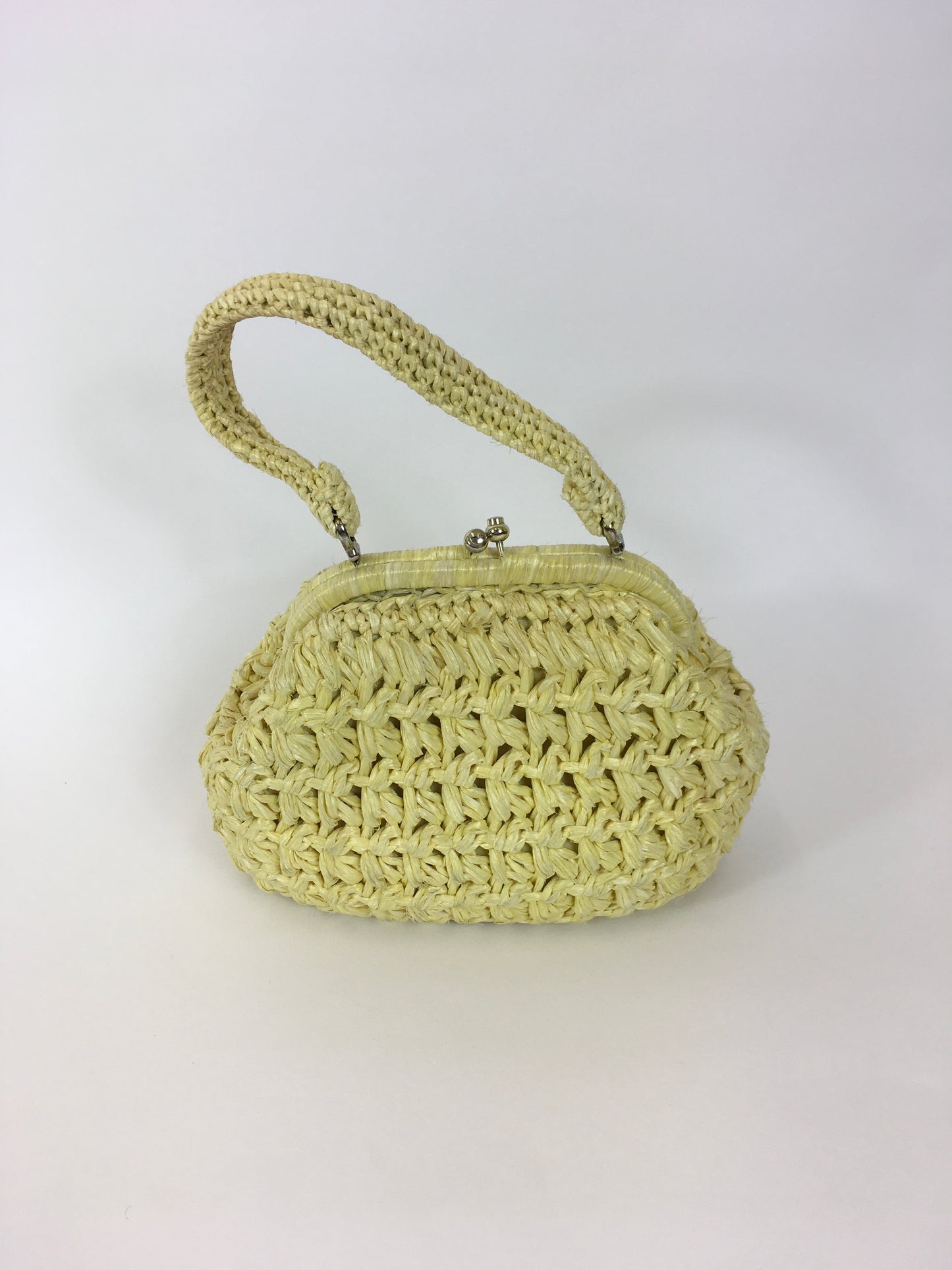 Original 1950’s Darling Raffia Handbag - In Sunshine Yellow