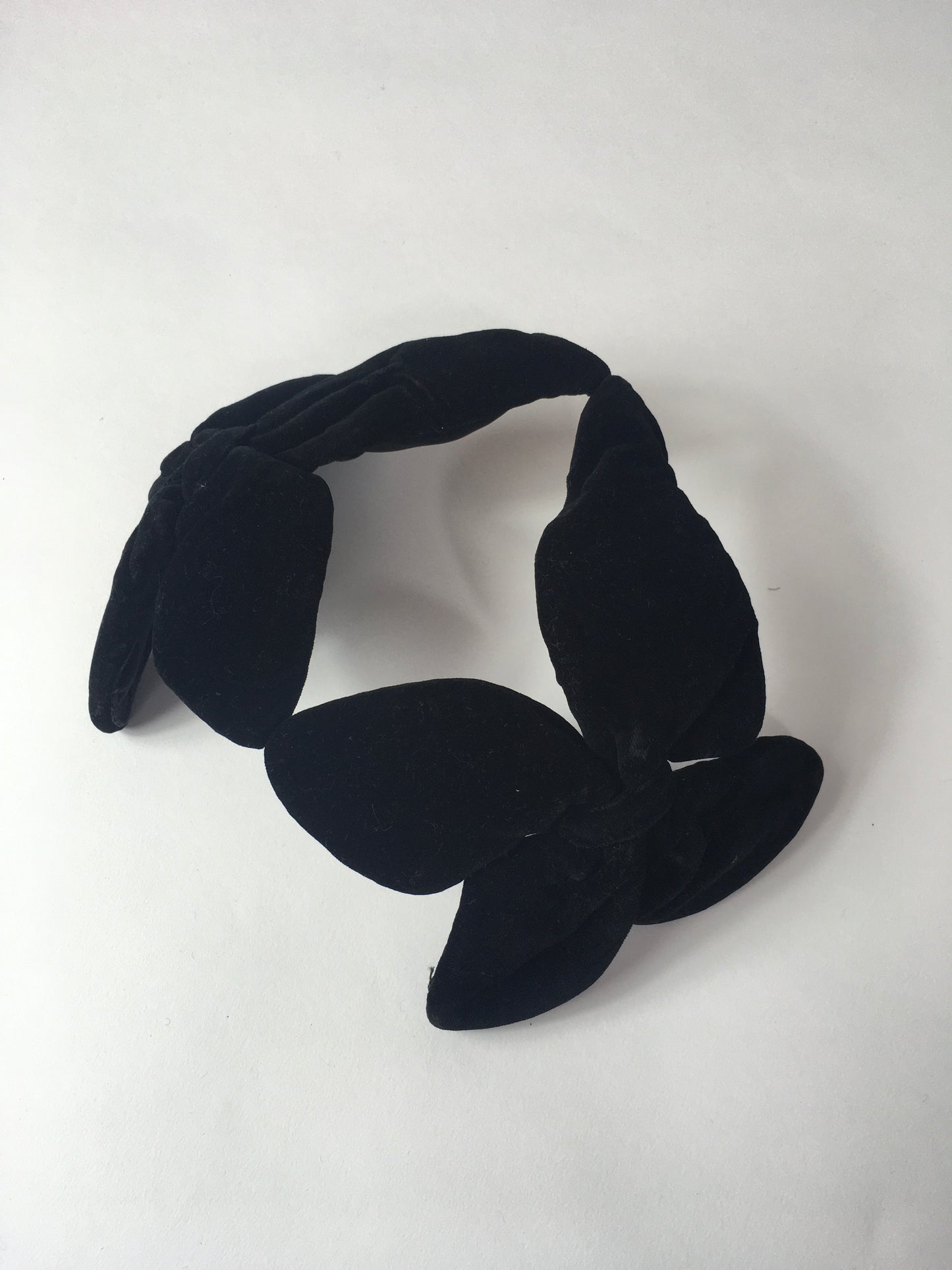 Original 1950’s Black Velvet Headpiece - With Fabulous Bow Shaping