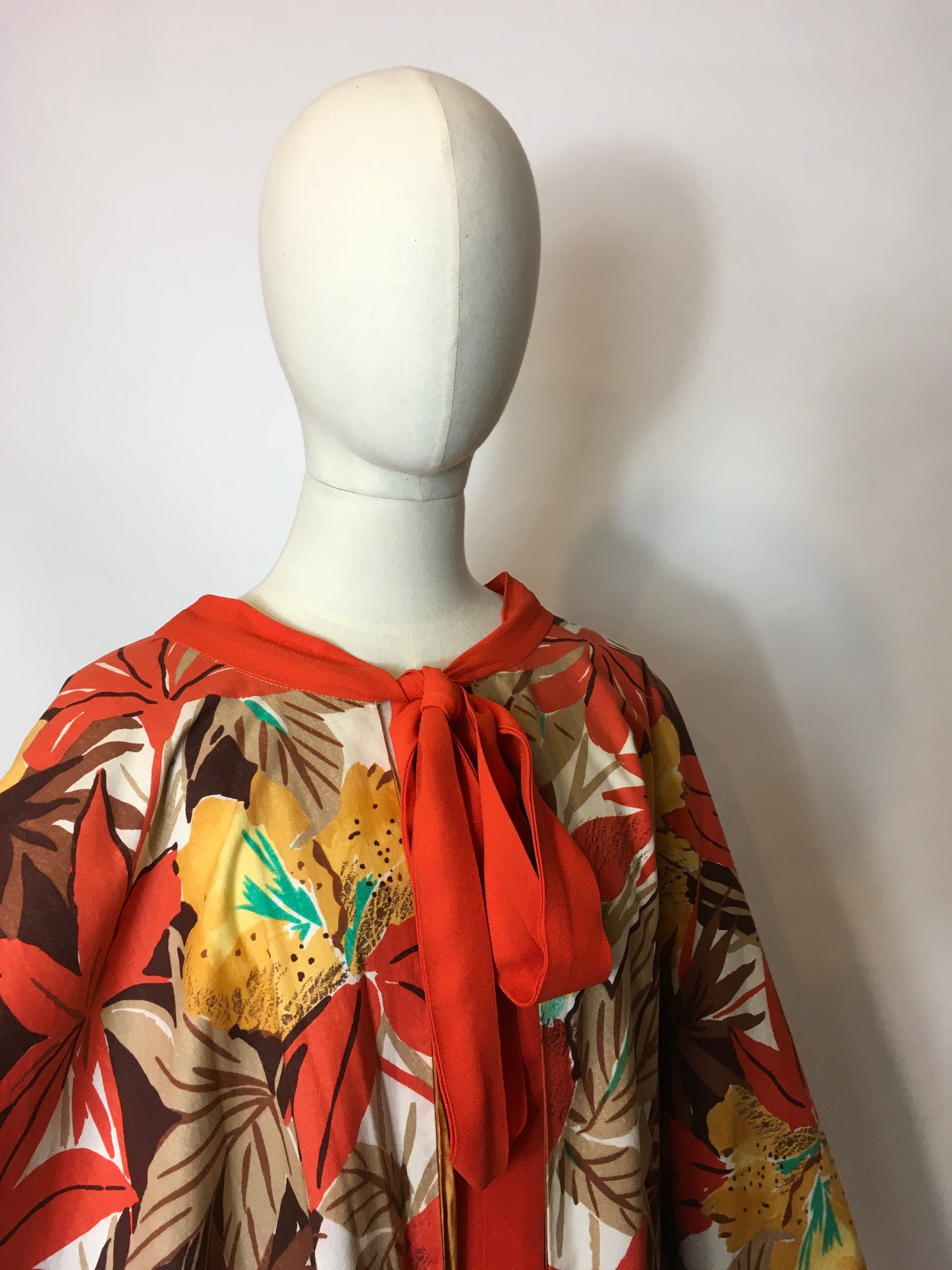 Original 1930s Floral Cape In Amazing Art Deco Colour Pallet - Festival of Vintage Fashion Show Exclusive