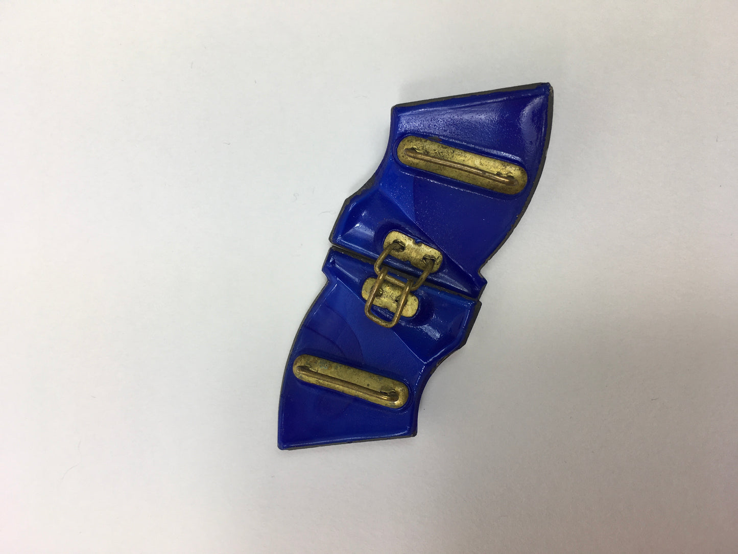 Original 1930’s Glass & Enamel Buckle - In a Beautiful Rich Blue with Deco Detailing