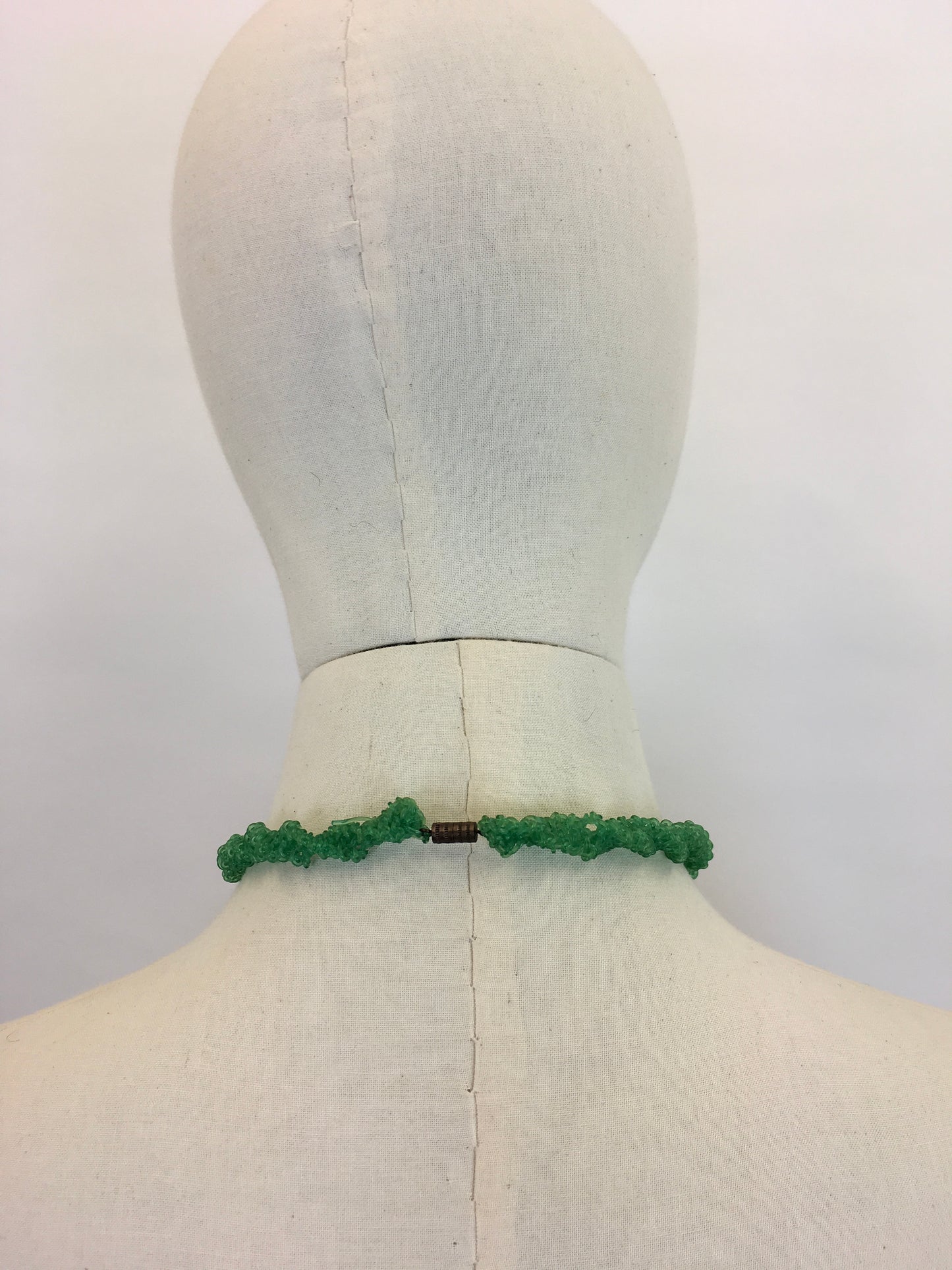 Original 1940’s Telephone Wire Necklace ‘ Scoobie’ - In a Grassy Green