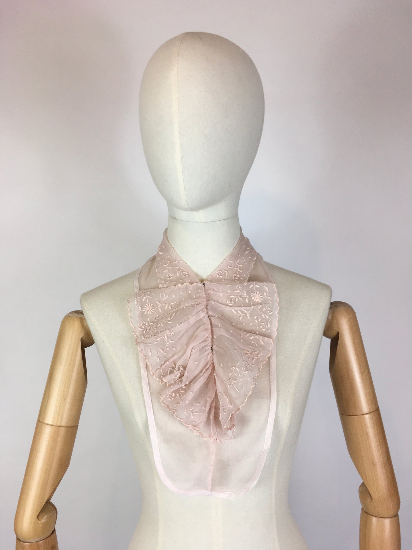 Original 1930’s Broderie Anglaise Dickie - By Saks Fifth Avenue in A Powdered Pink