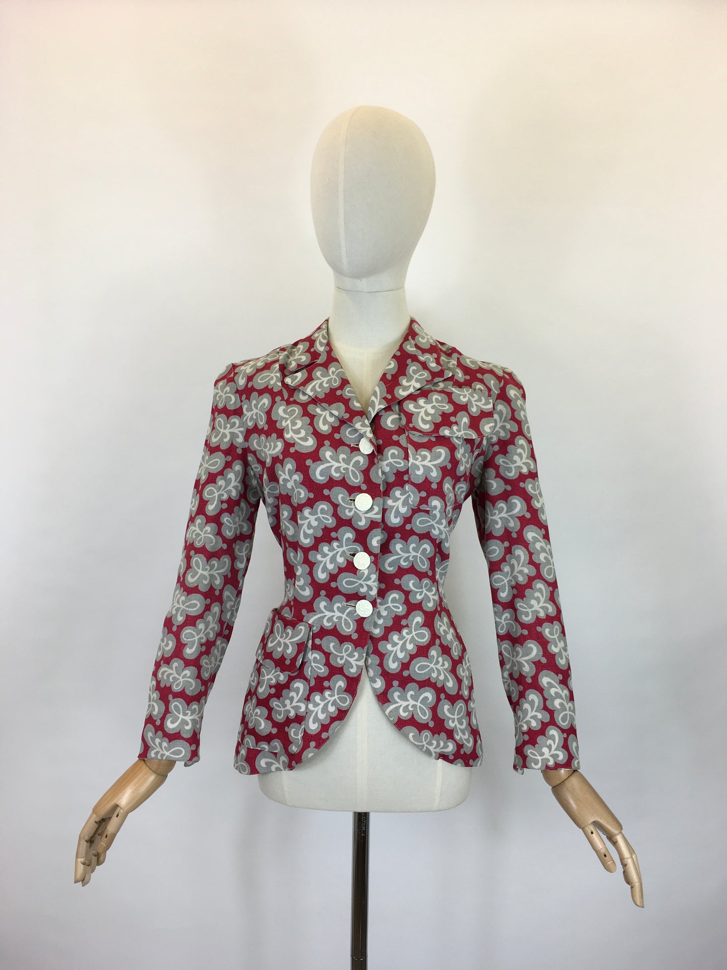 Original 1940s CC41 Utility Marked Moygashol Linen Jacket - By ‘ Fashionsport ‘