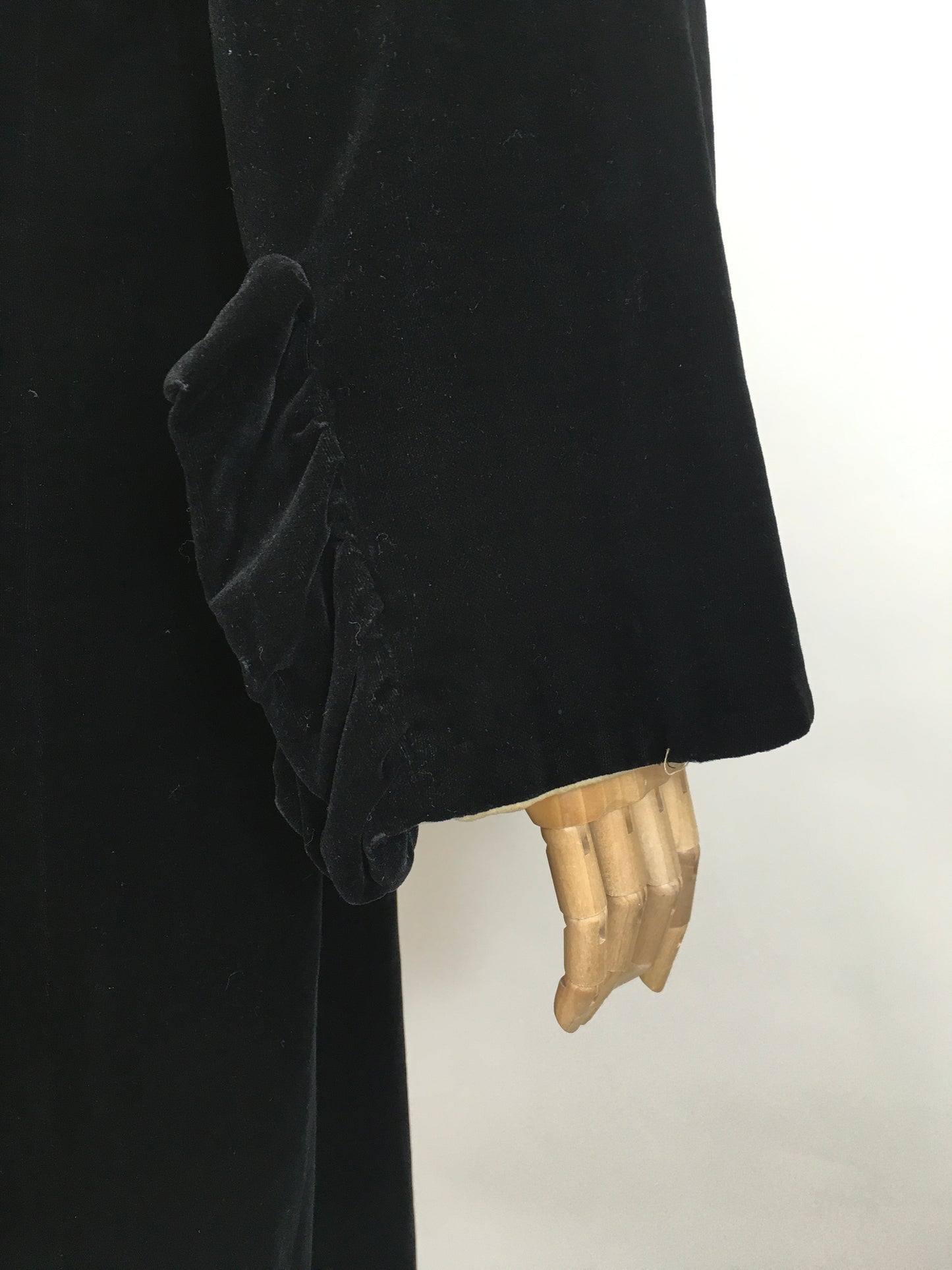 Original Early 1920's Sensational Opera Coat - In A Sumptuous Black Silk Velvet with Divine Collar