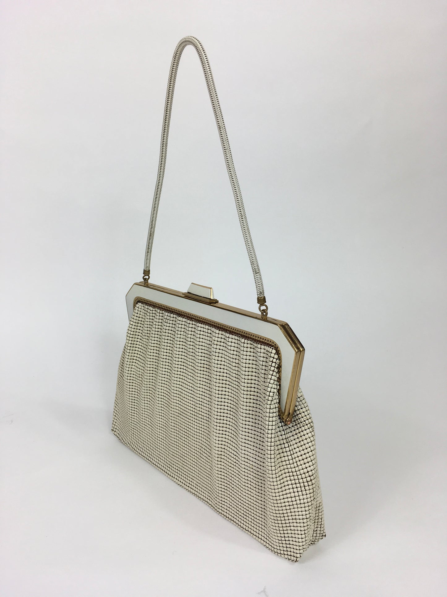 Original Late 1950s Early 1960’s Chain Bag - In a Fabulous Bright White with Lots of Movement
