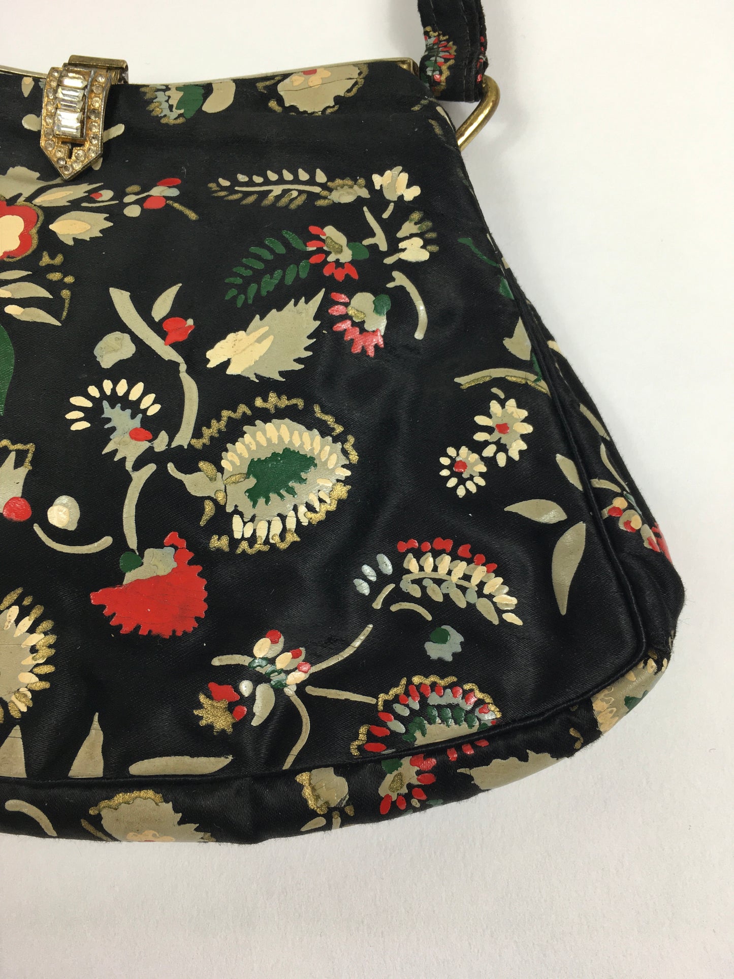 Original 1930’s Exquisite  Evening Bag - In The Most Beautiful Handpainted Delicate Floral