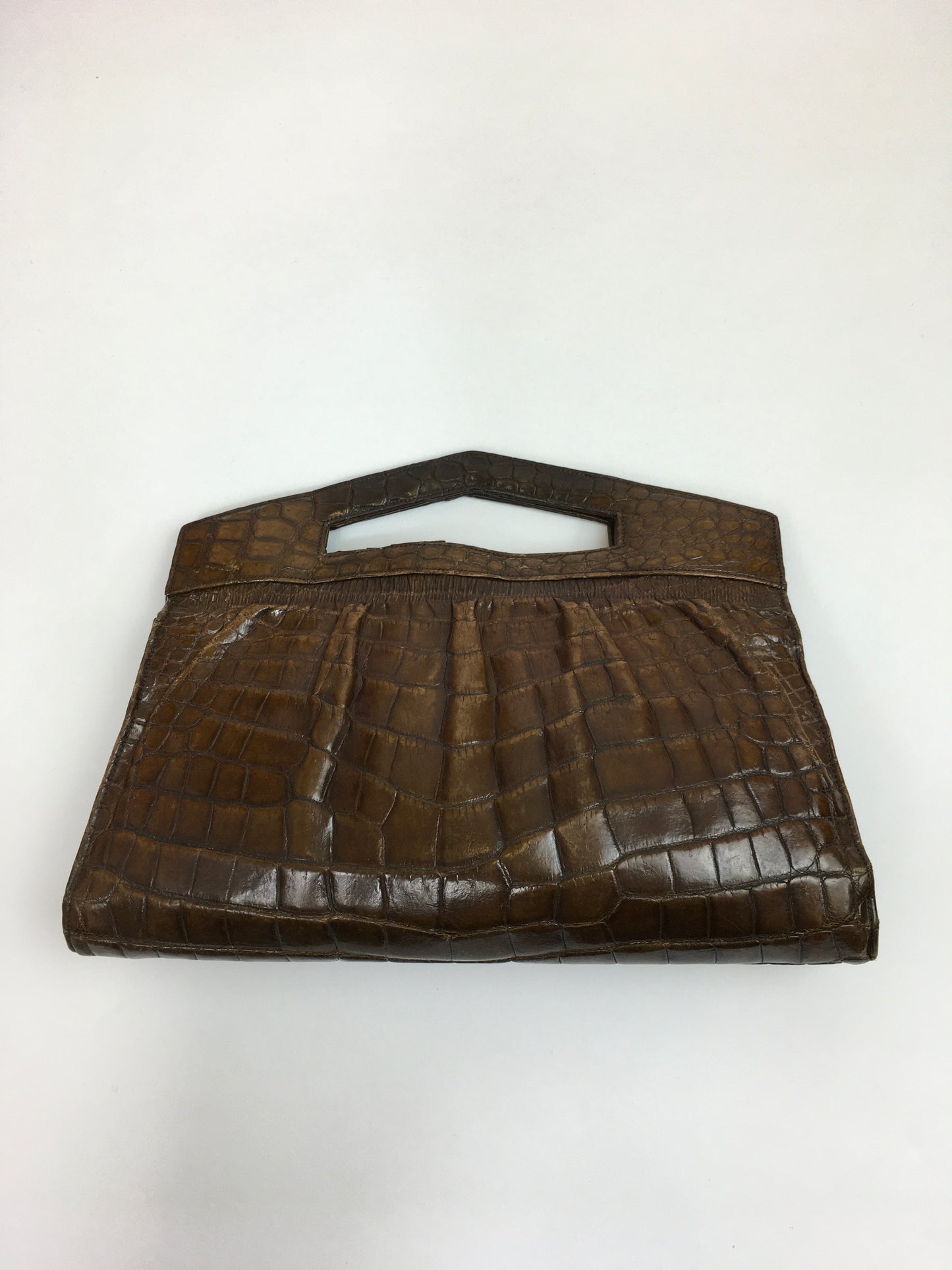 Original Late 1930’s early 1940’s Crocodile Skin Handbag - In A Lovely Warm Brown