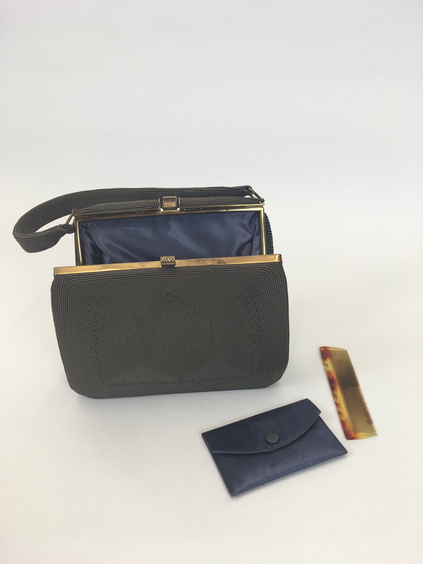 Original 1940s ‘ Corde’ Bag, Made in England - In a Lovely Grey Toned Brown