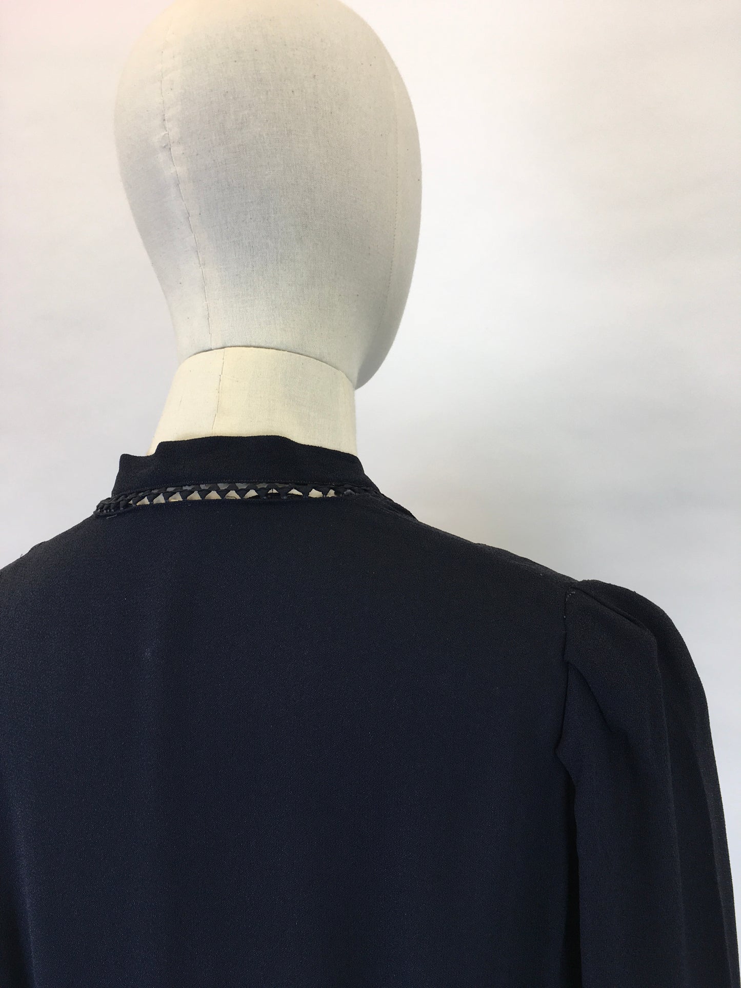 Original 1930s Lightweight Summer Coat - In a Lovely Navy Crepe