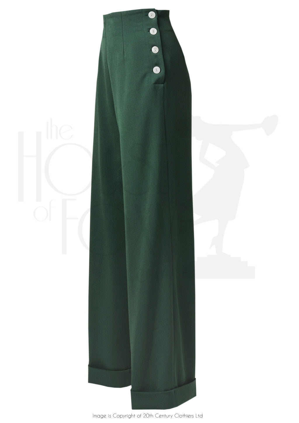 House of Foxy 1940 s Swing Pants in Bottle Green