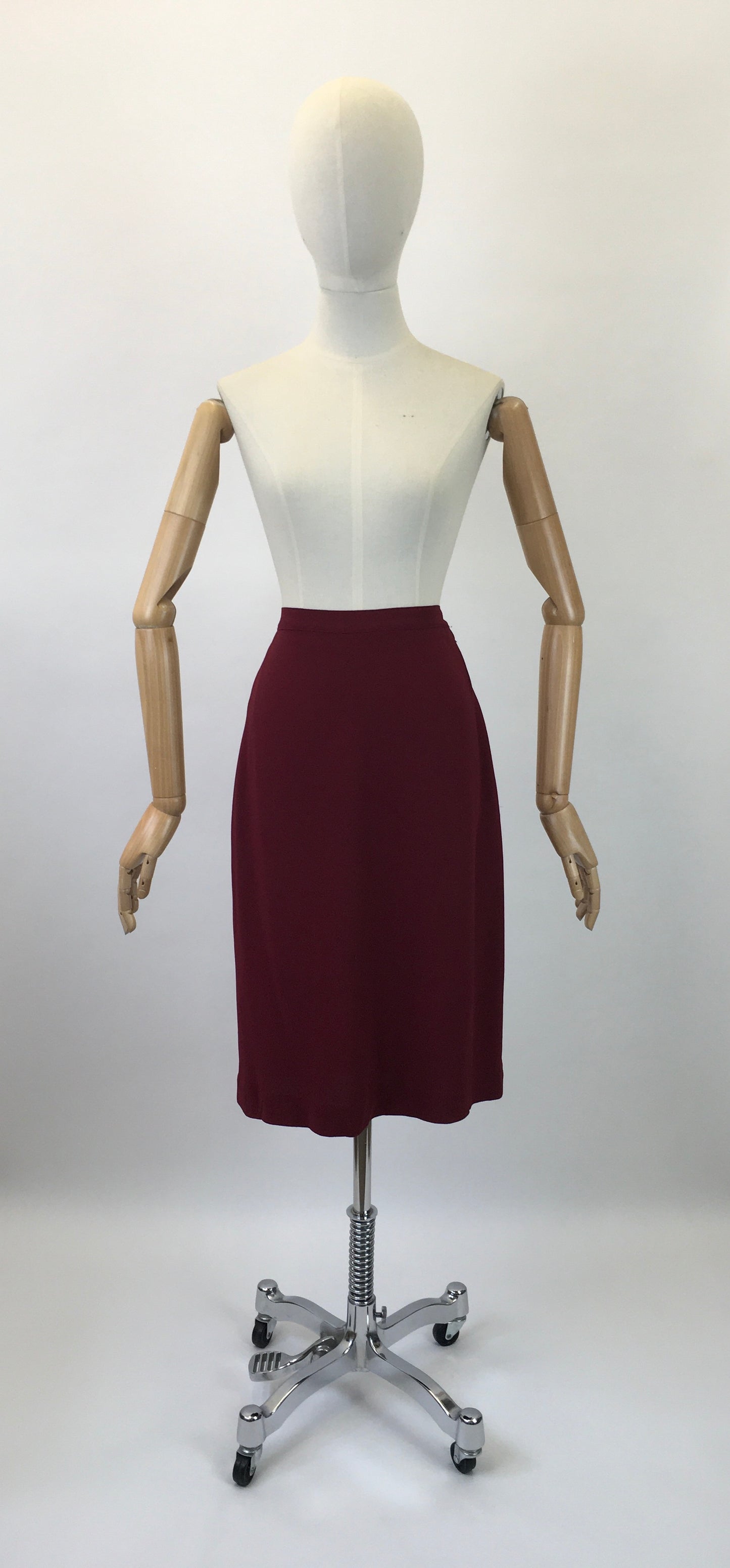 Original 1940's Divine Crepe Skirt - In An Exquisite Deep Wine