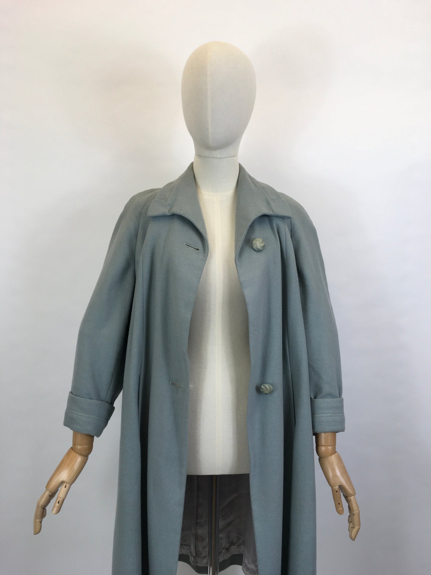 Original 1950’s Darling Pale Blue Swing Coat - With A Classic Easy to Wear 50’s Silhouette