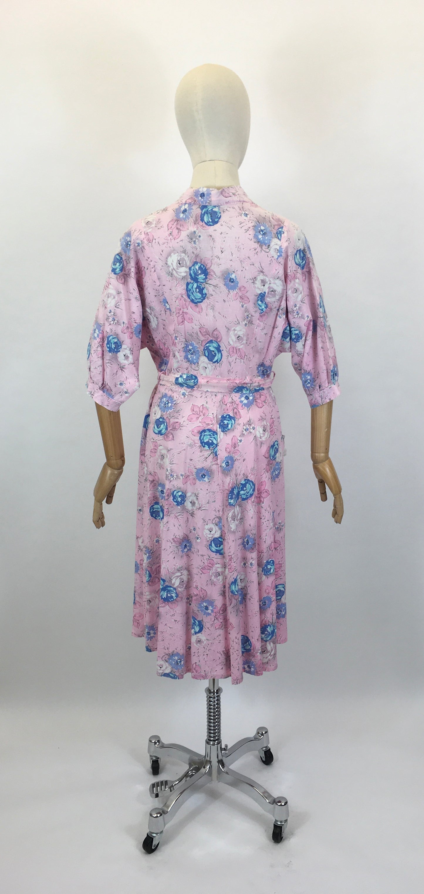 Original 1950’s Floral Cotton Dressing Gown - As is Condition