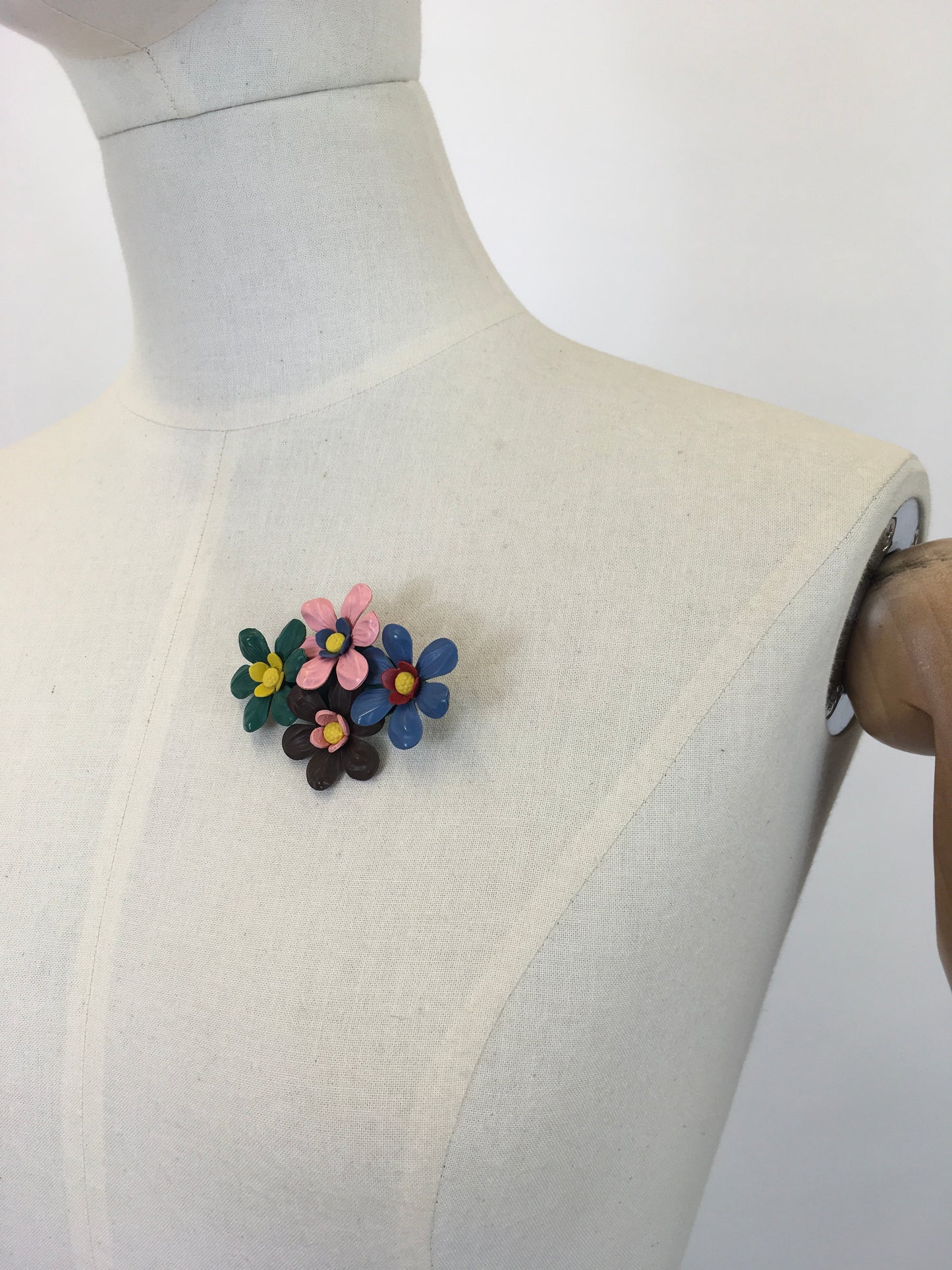 Original 1940’s Celluloid Floral Brooch - In Soft Pastels