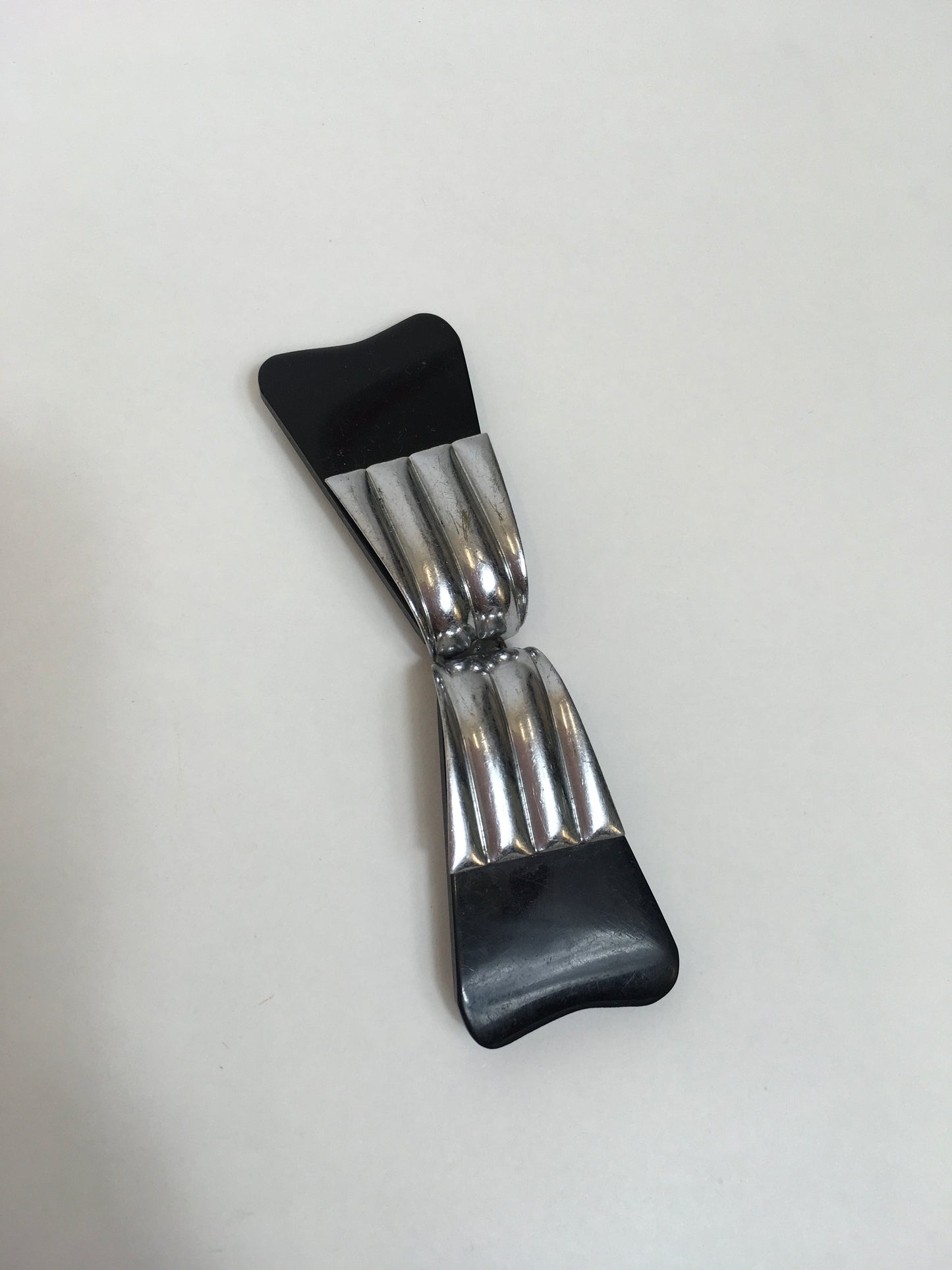 Original 1920's / 1930's Art Deco Buckle - A Darling Bow Shape in Black & Silver
