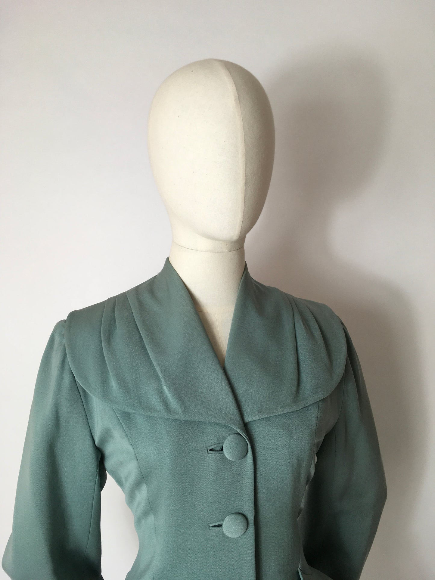 Original 1940’s Black Label ‘ Lilli Ann ‘ - In the Most Beautiful Soft Duck Egg Colour Pallet