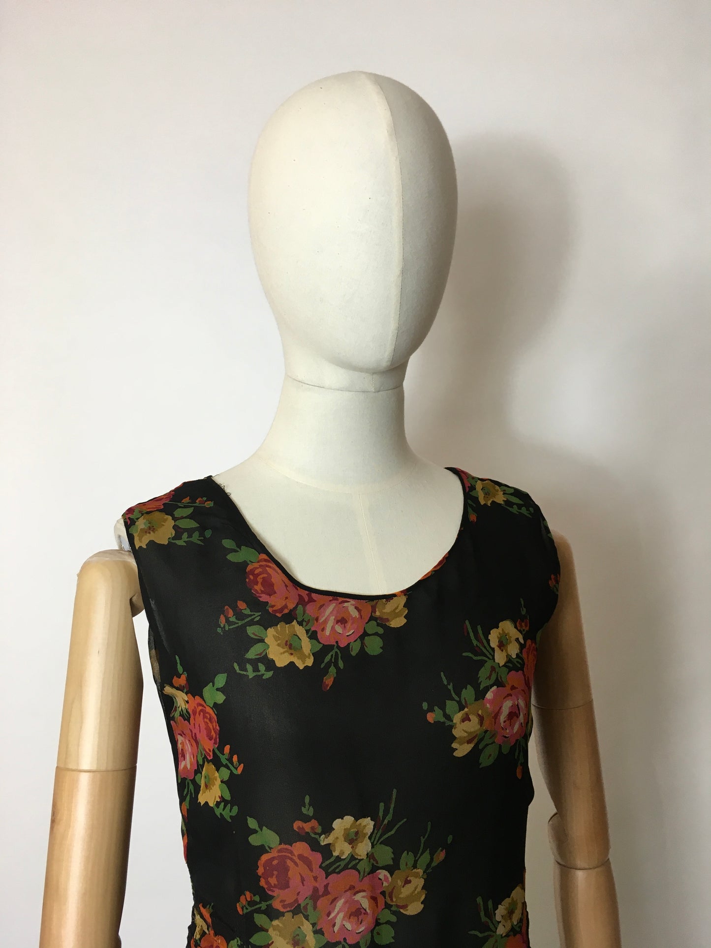 Original 1930’s SENSATIONAL 3pc Set in A Floral Chiffon - Dress, Jacket & Caplet Set