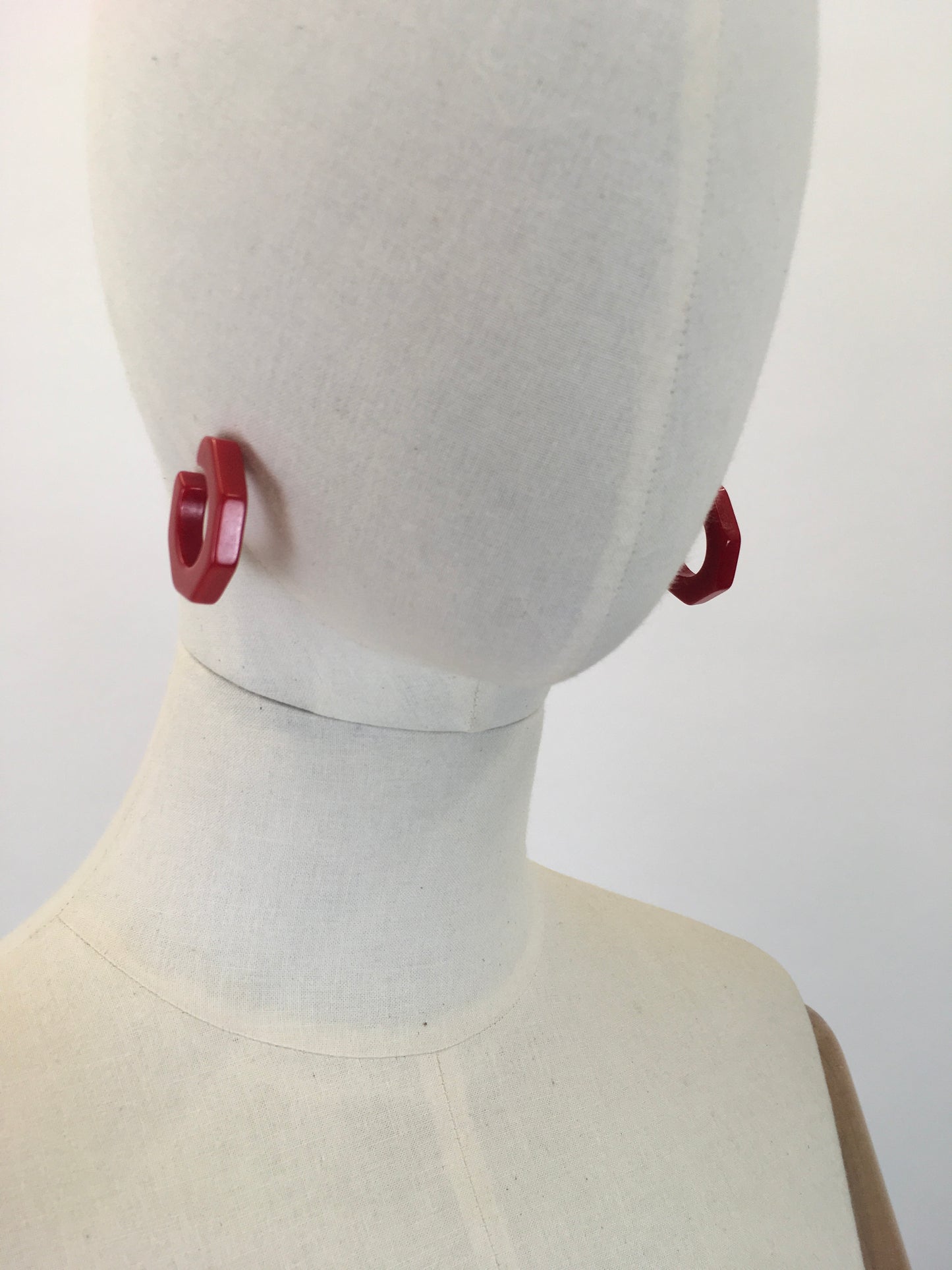 Original Darling 1950's Bakelite Earrings - In Cherry Red