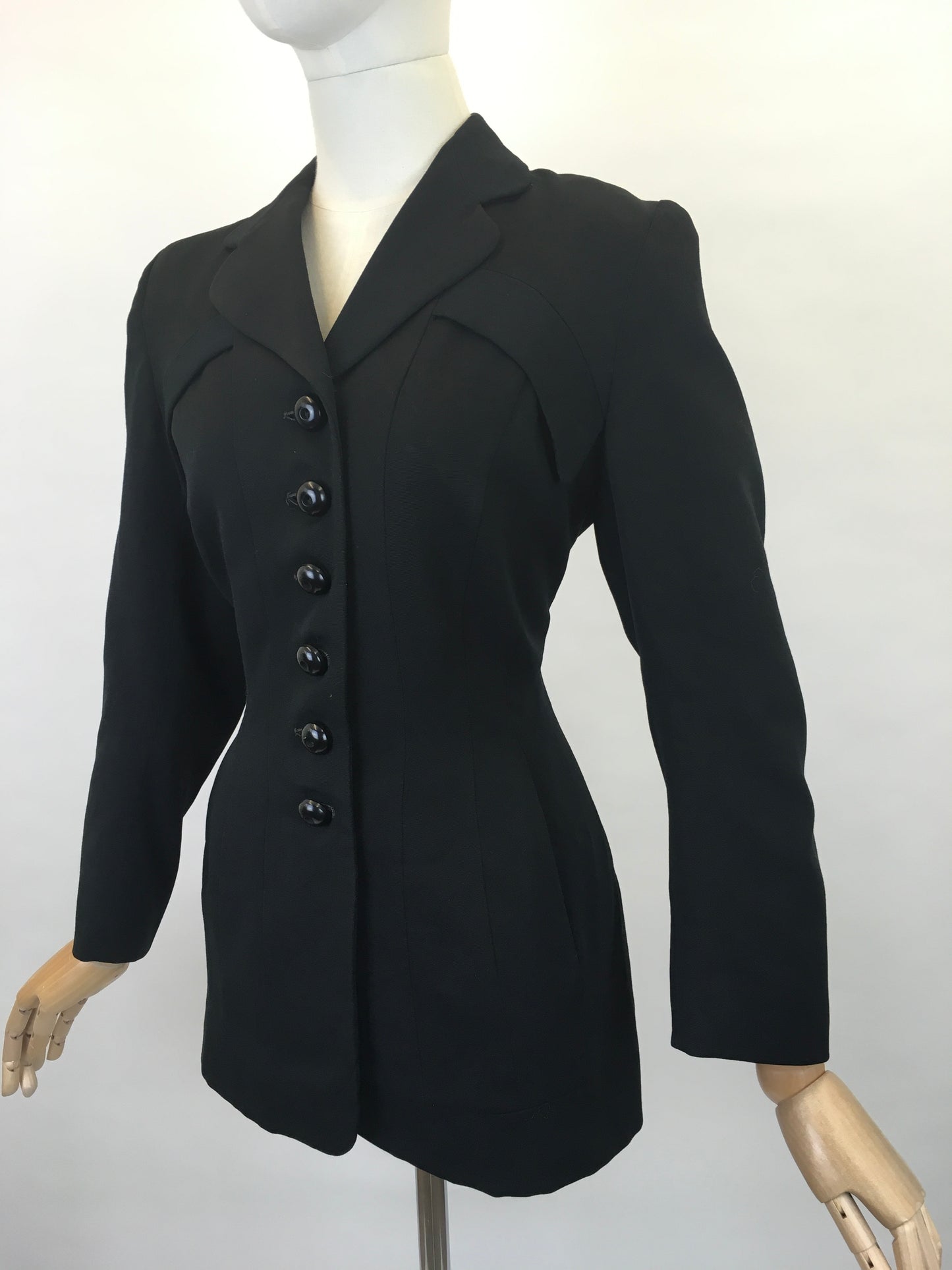 Original 1940s Black Longline Jacket - With a ‘ Vogue Original ‘ Label