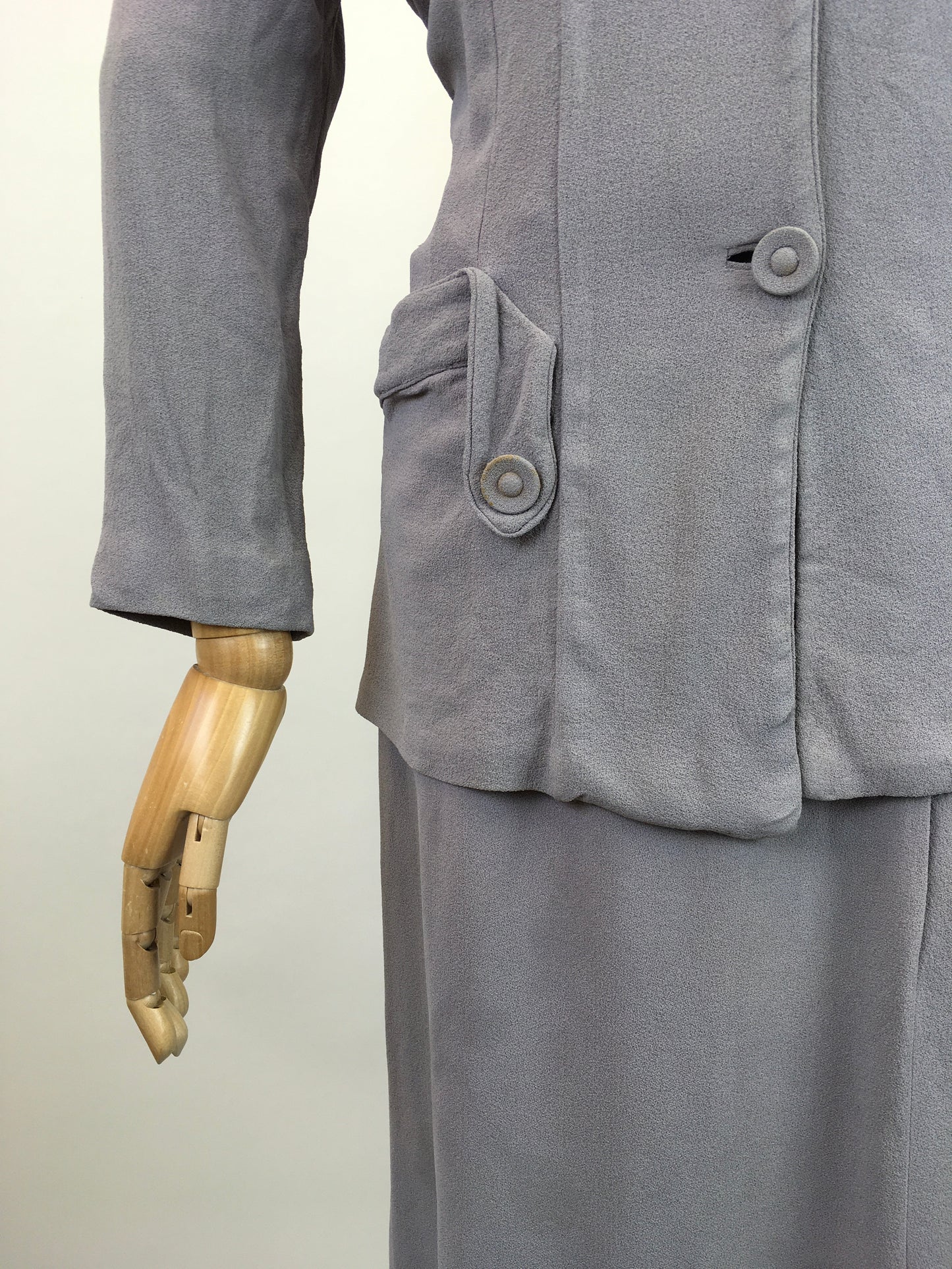 Original 1940's Stunning VOLUP Going Away Dress and Jacket Set - In A Pale Mauve