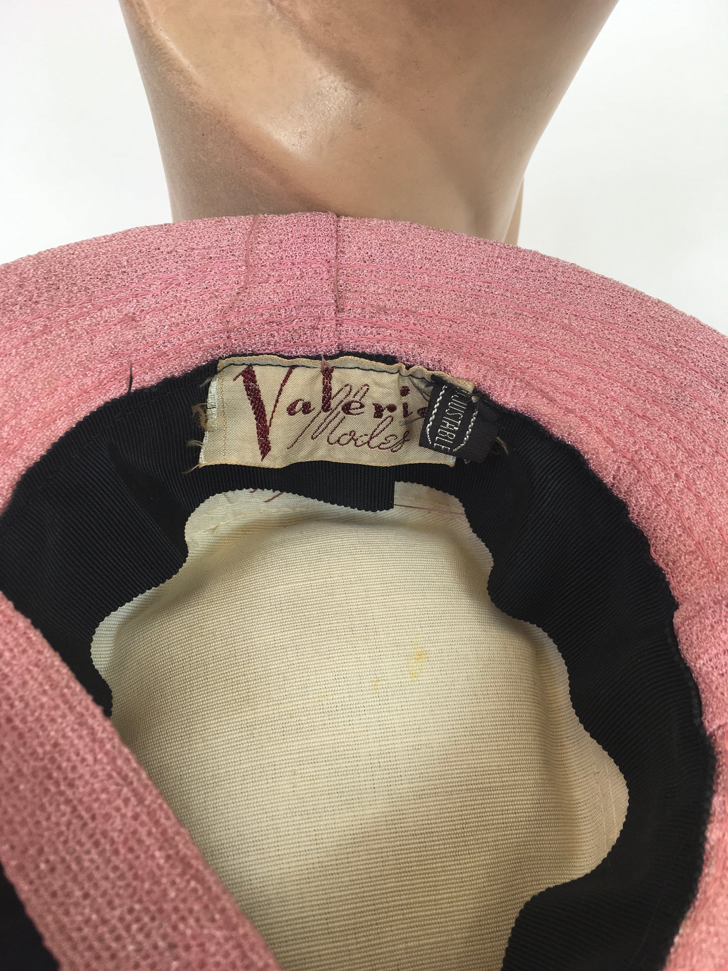 Original 1940's SENSATIONAL American Toy Topper Tilt Hat - In Black with Powered Rose