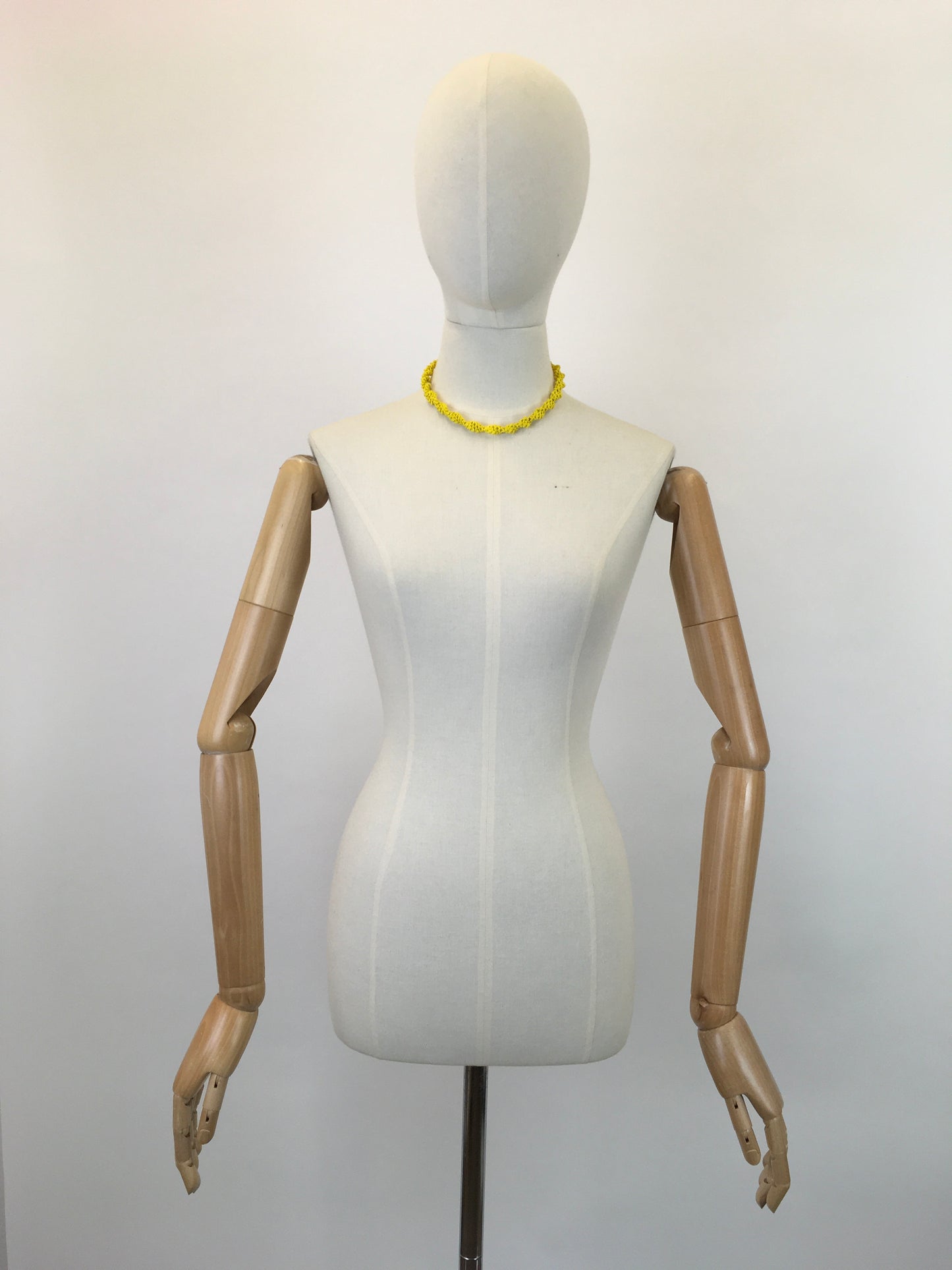 Original 1940’s Scoobie Necklace From Telephone Cord - In Sunshine Yellow