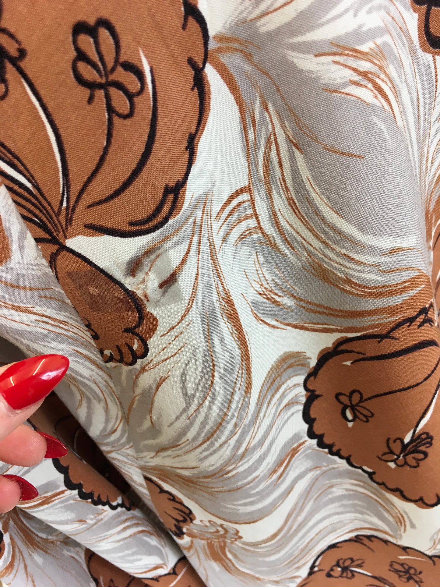 Original 1940’s Cotton Day Dress - In A Lovely Muted Colour Pallet