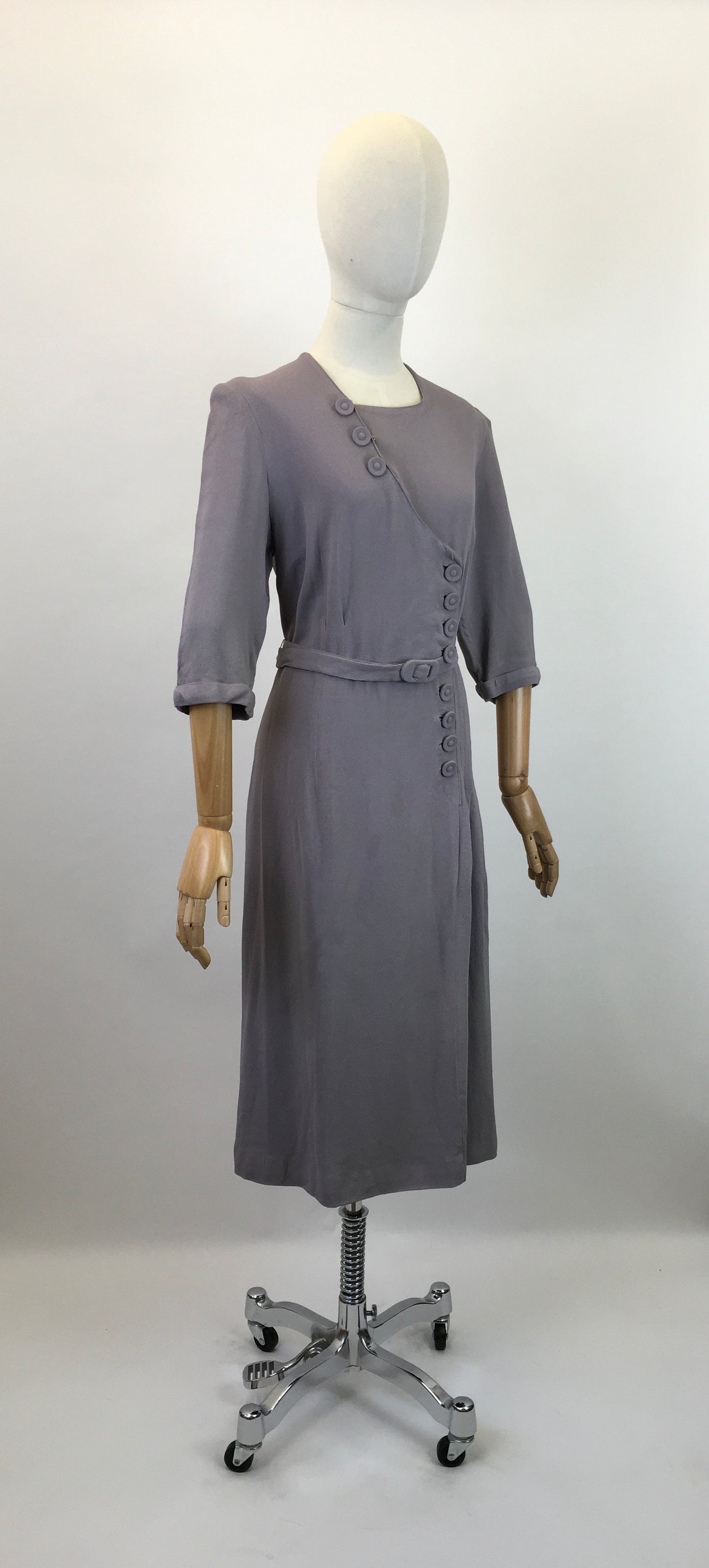 Original 1940's Stunning VOLUP Going Away Dress and Jacket Set - In A Pale Mauve