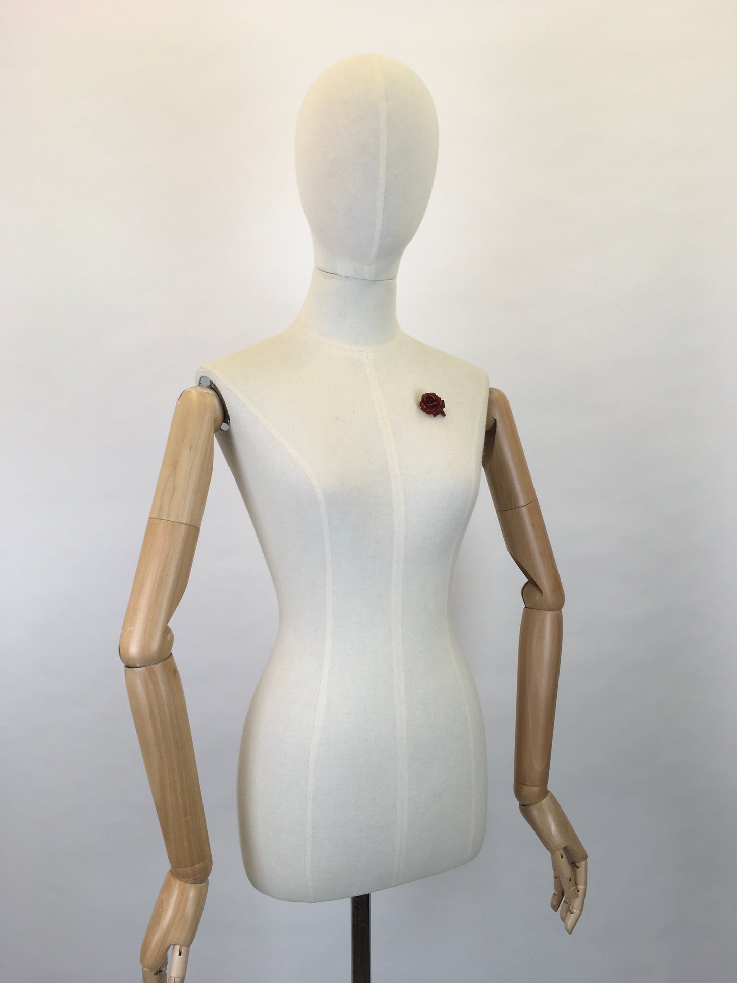 Original 1940s Rose Celluloid Brooch - In a Lovely Warm Brown