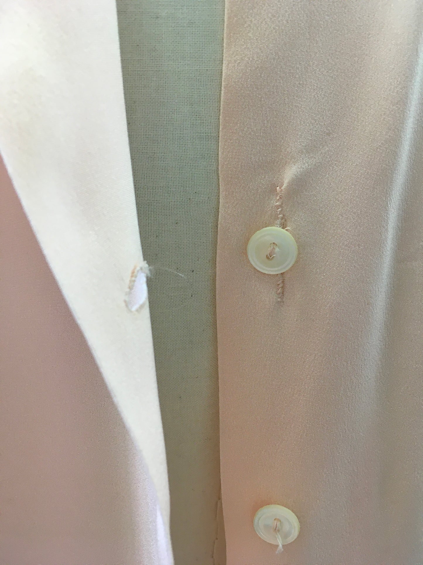 Original 1940’s Darling Rayon Blouse in Soft Peach - With Painted Floral & Beadwork Embellishments