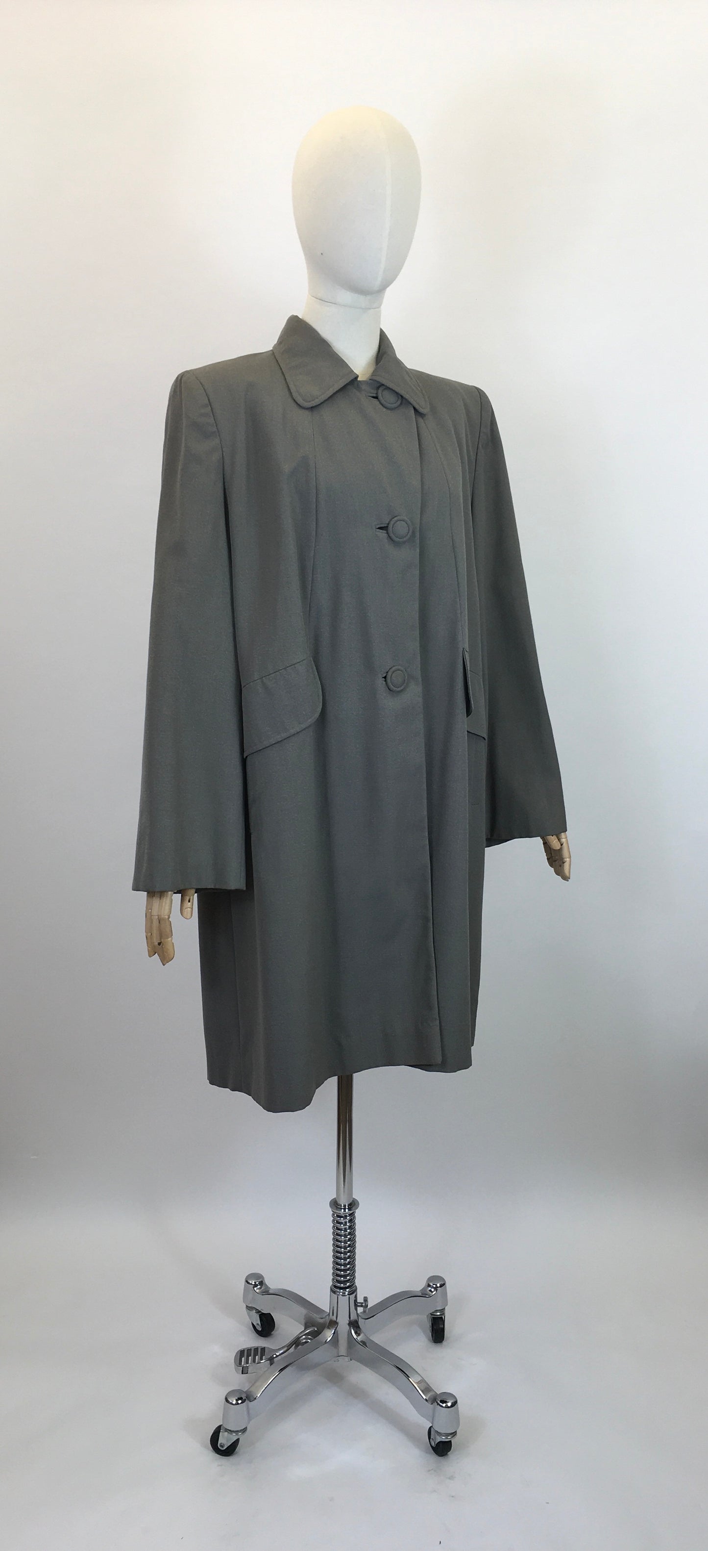 Original Late 40's Early 50's Coat in Powdered Grey - By ' Betsy Rose'