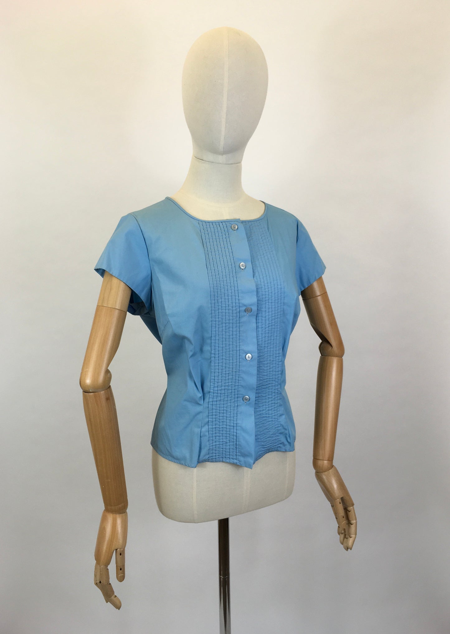 Original 1950’s Blue Cotton Blouse - By ‘ St. Michael’