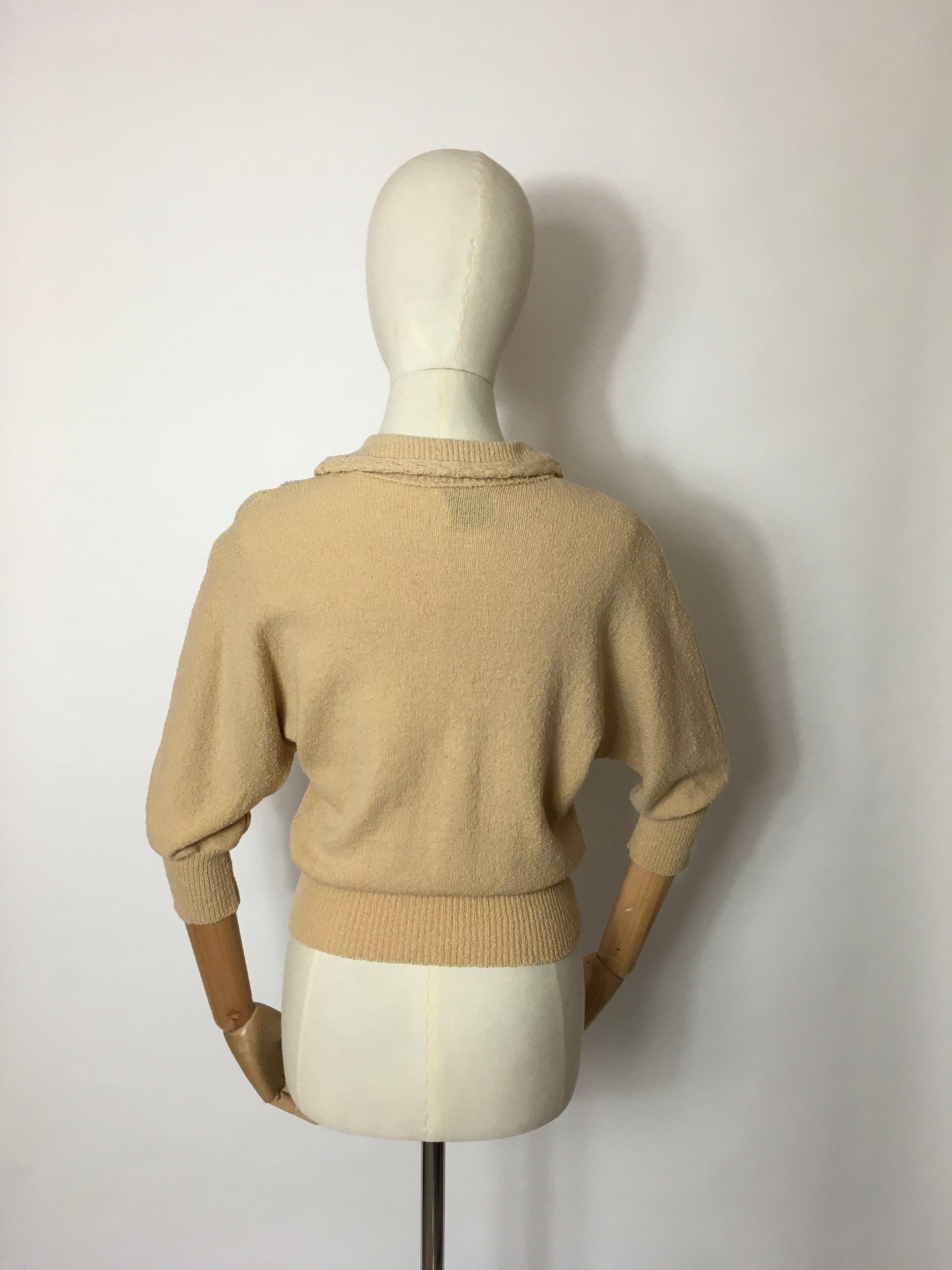 Original 1940’s Knitted Jumper - Adorned with Beautiful Beadwork & Has Dolman Sleeves