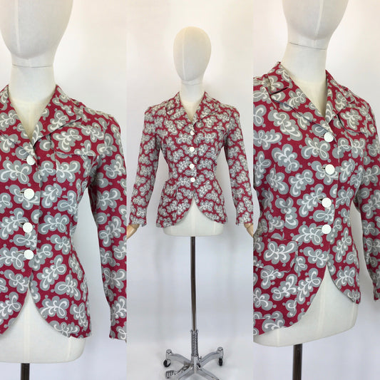 Original 1940s CC41 Utility Marked Moygashol Linen Jacket - By ‘ Fashionsport ‘