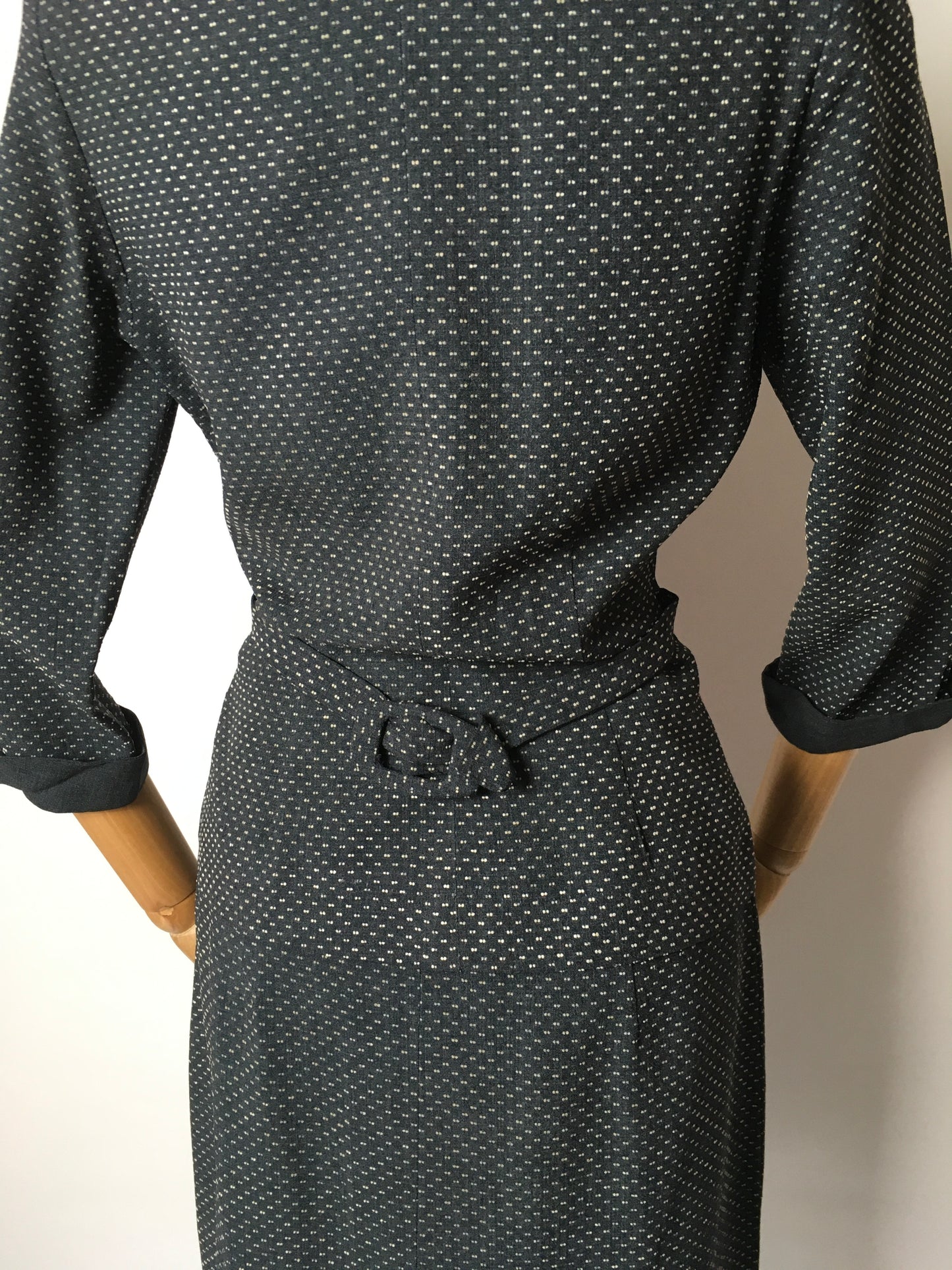 Original 1940’s Slate Grey Lightweight Suit - A lovely Asymmetric Front Shape Detailing