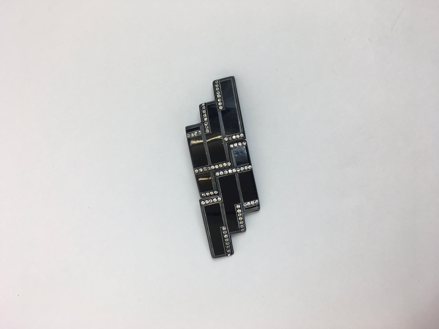 Original 1920's / 1930's Large Art Deco Buckle - With Stunning Deco Lines and Paste Details