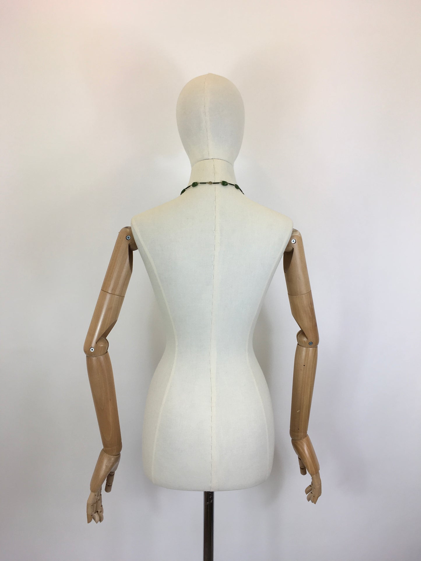 Original 1930’s Glass Beaded Necklace - In A Dark Forest Green