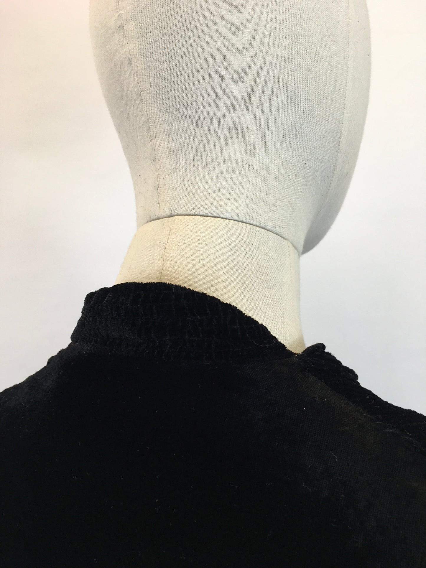 Original 1920's / 1930's Exquisite Evening Jacket - In Black Silk Velvet With Stunning Details