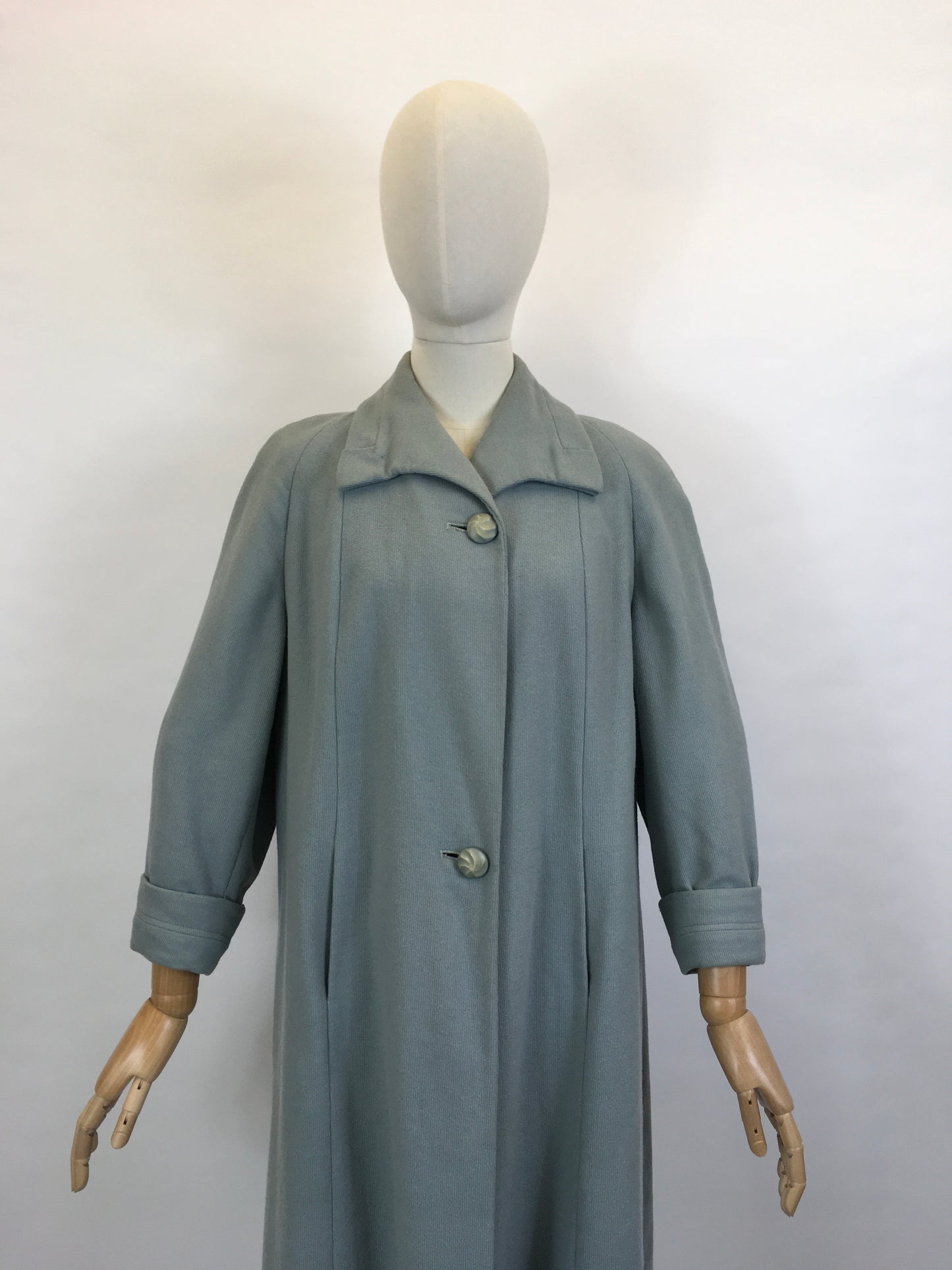 Original 1950’s Darling Pale Blue Swing Coat - With A Classic Easy to Wear 50’s Silhouette