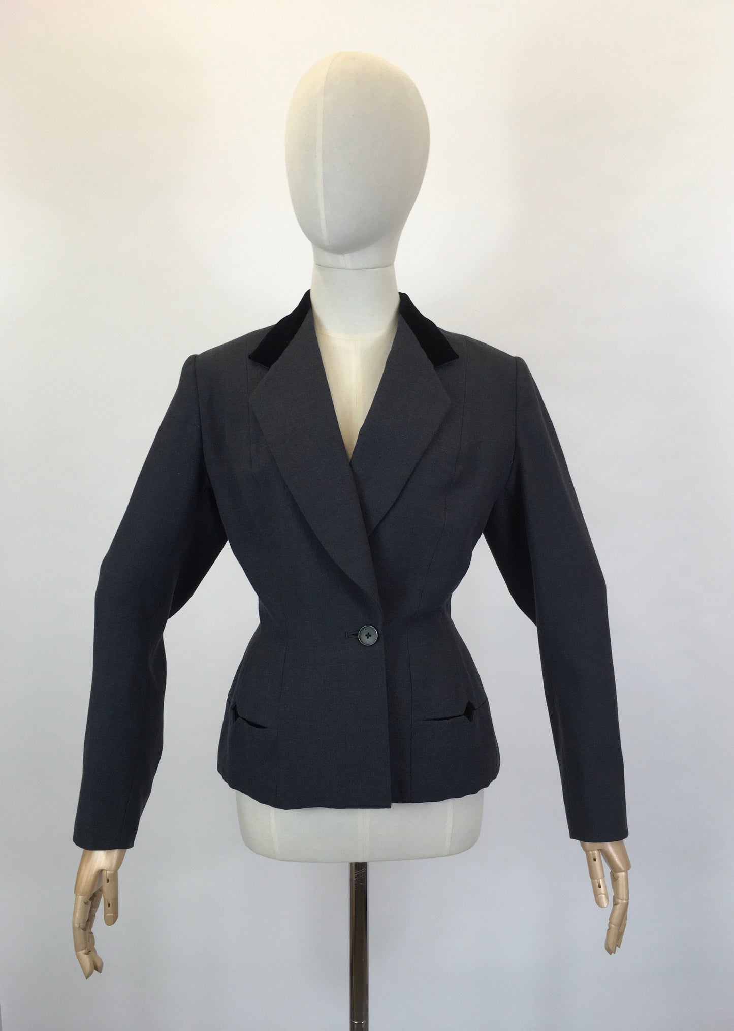 Original Late 1940’s early 1950’s Grey Fitted Jacket - By ‘ Simon Massey’