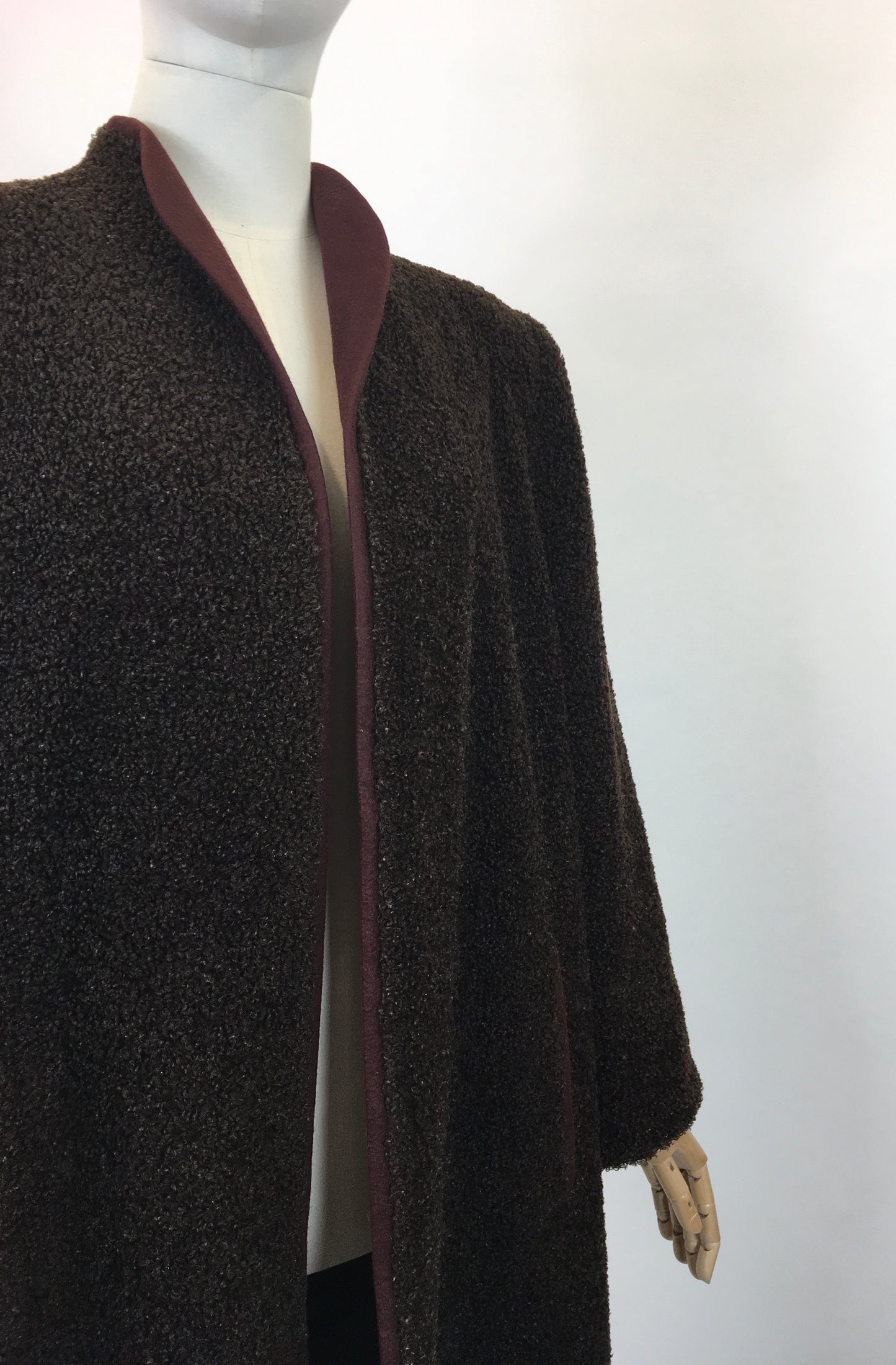 Original 1940's Sublime Edge to Edge Coat in Chocolate Brown - By ' Motoluxe - The Cosiest of Coats'