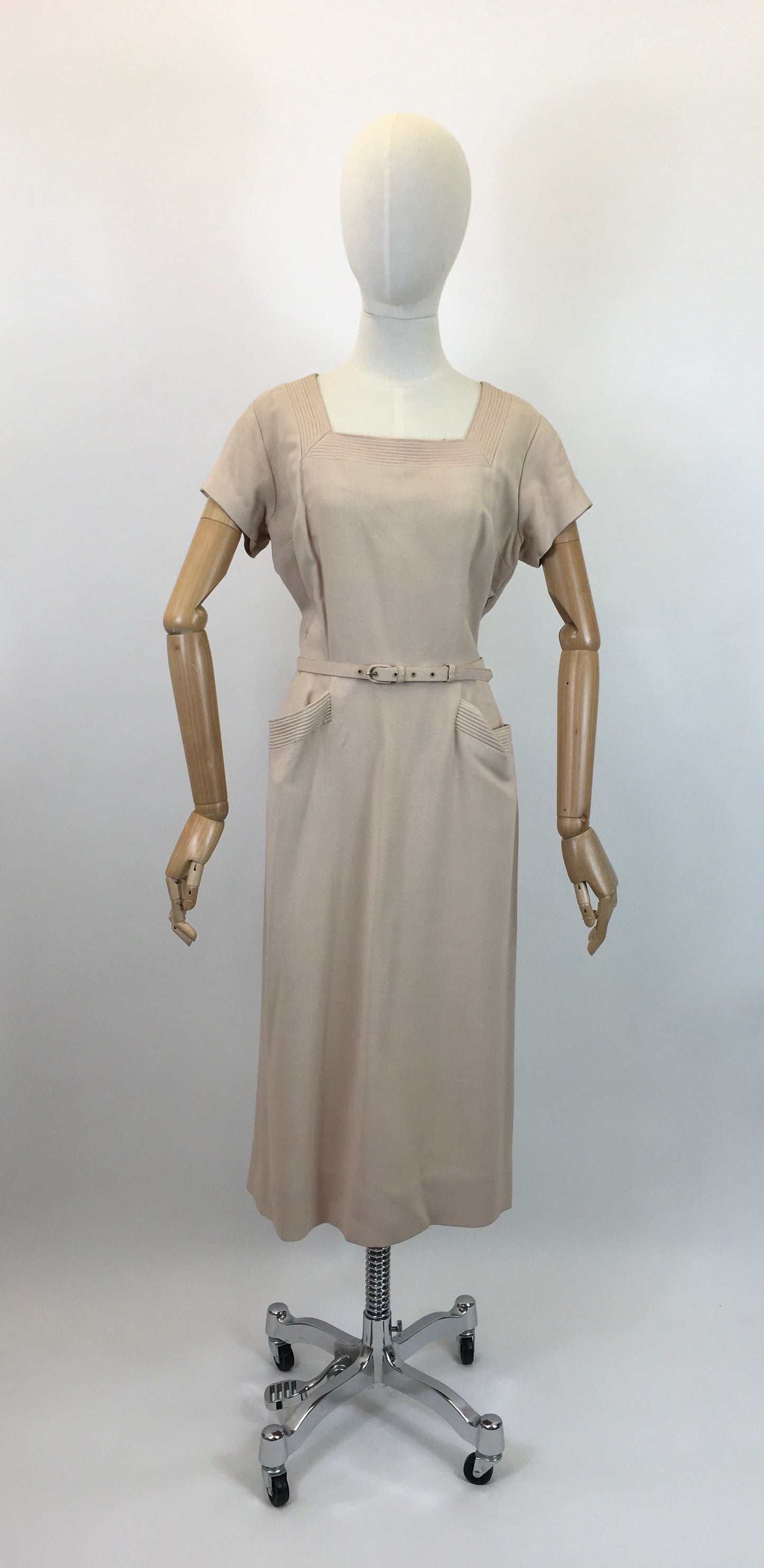 Original 1950’s Stunning ‘ Peggy Page’ Dress and Coat set - In Soft Sand Moygoshal Linen