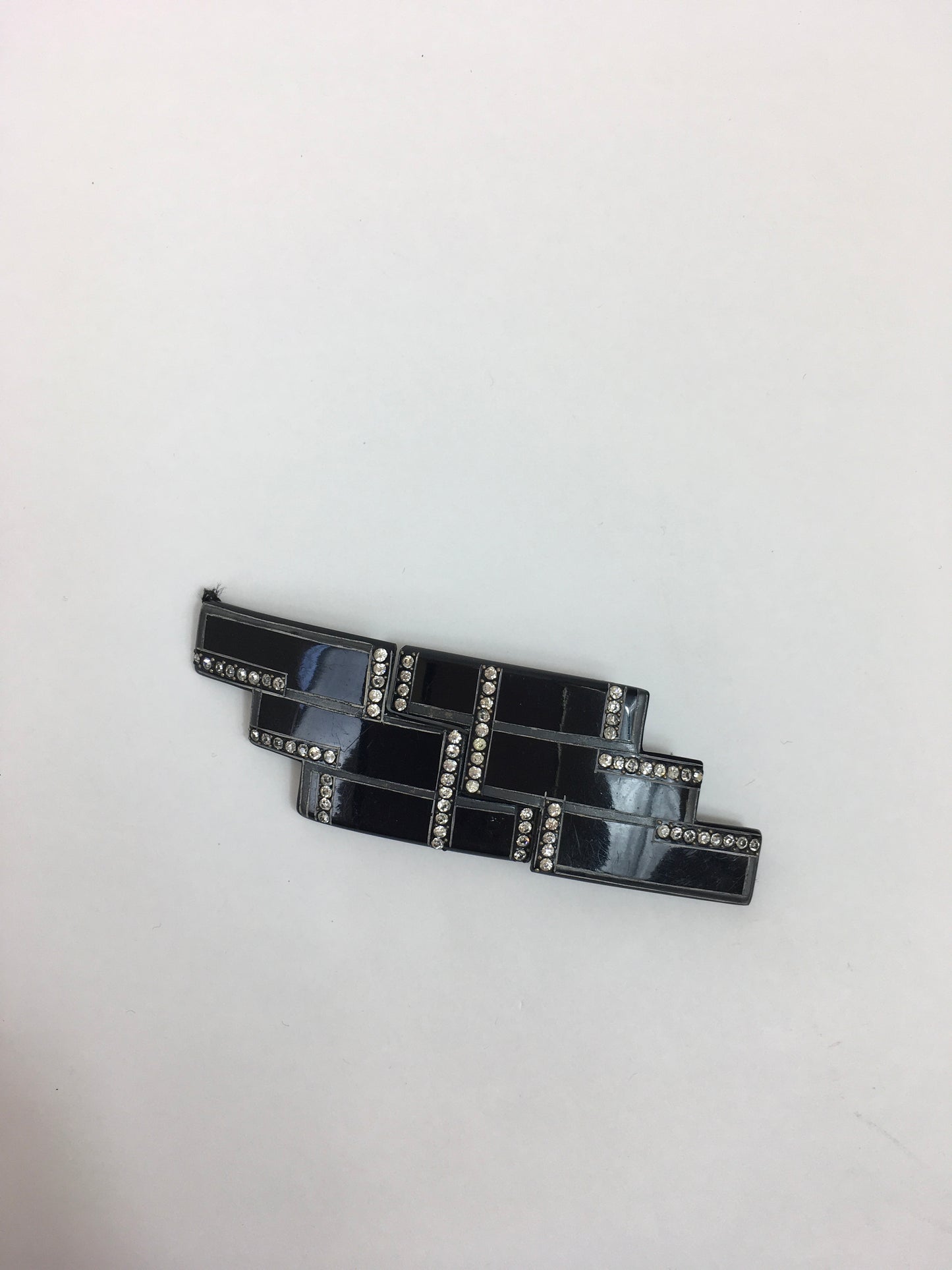 Original 1920's / 1930's Large Art Deco Buckle - With Stunning Deco Lines and Paste Details