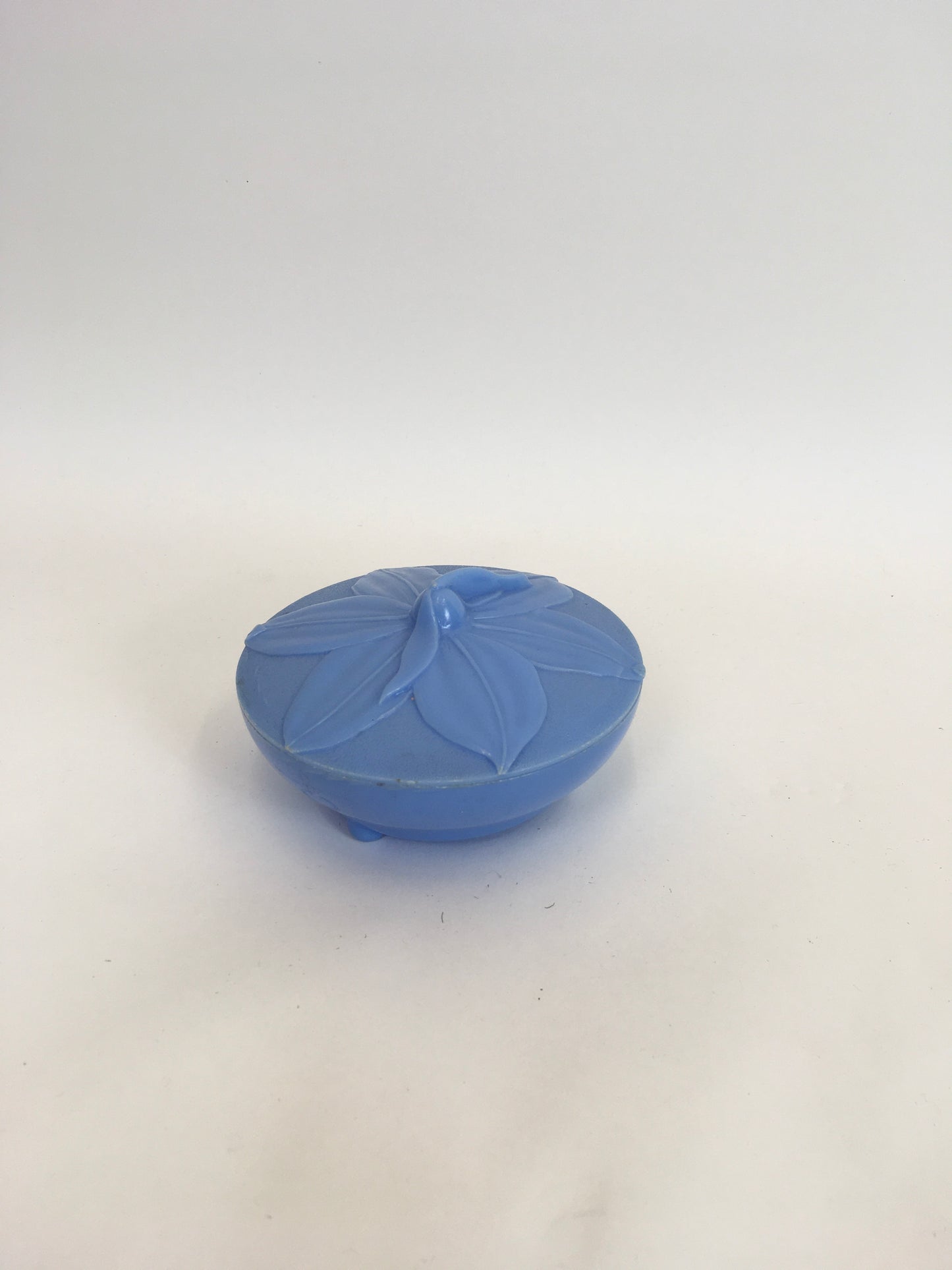 Original 1950's Darling Vanity Trinket Box - In Powder Blue