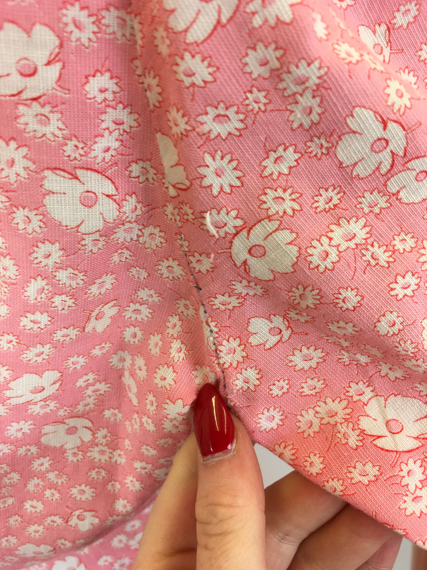 Original late 1940’s Handmade Frock - In a Lovely Pink Floral Cotton